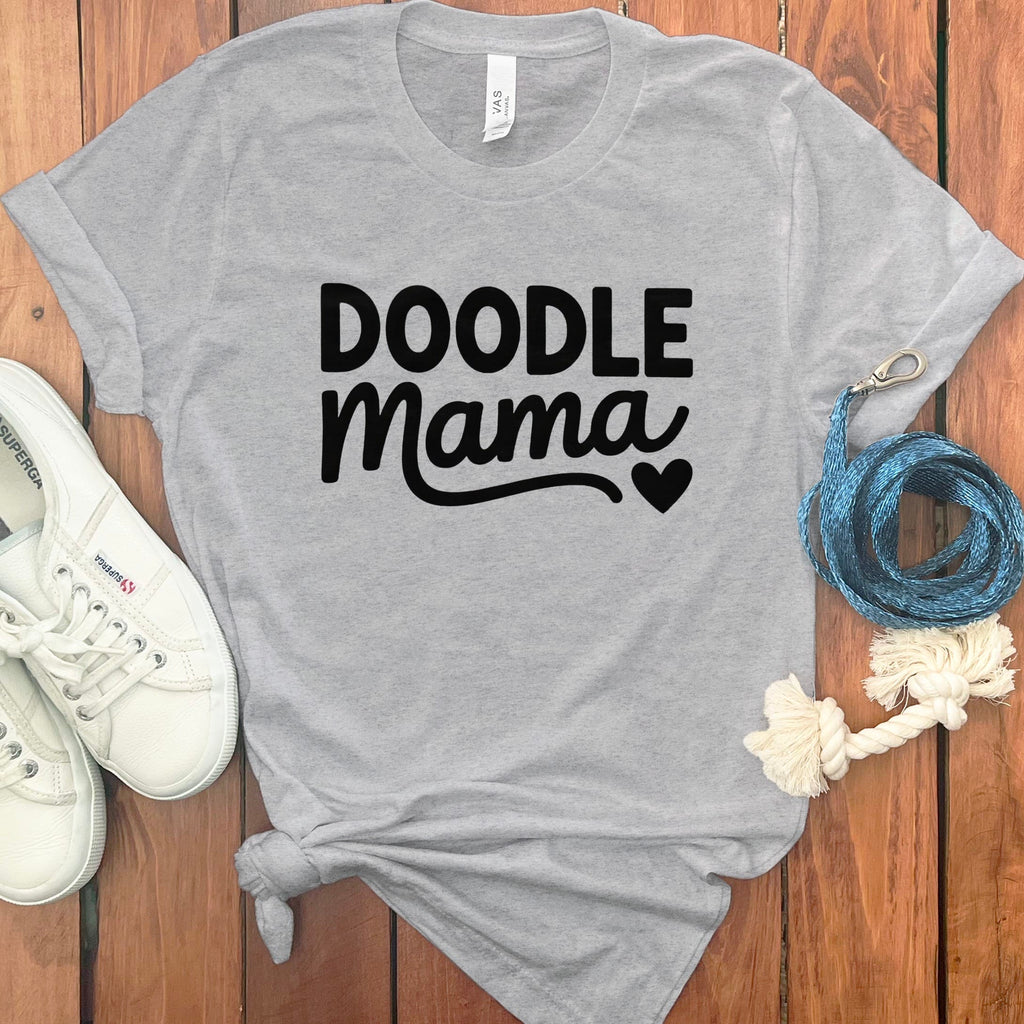 Doodle Script Mama T-Shirt in Athletic Heather / M by Puppy Jo