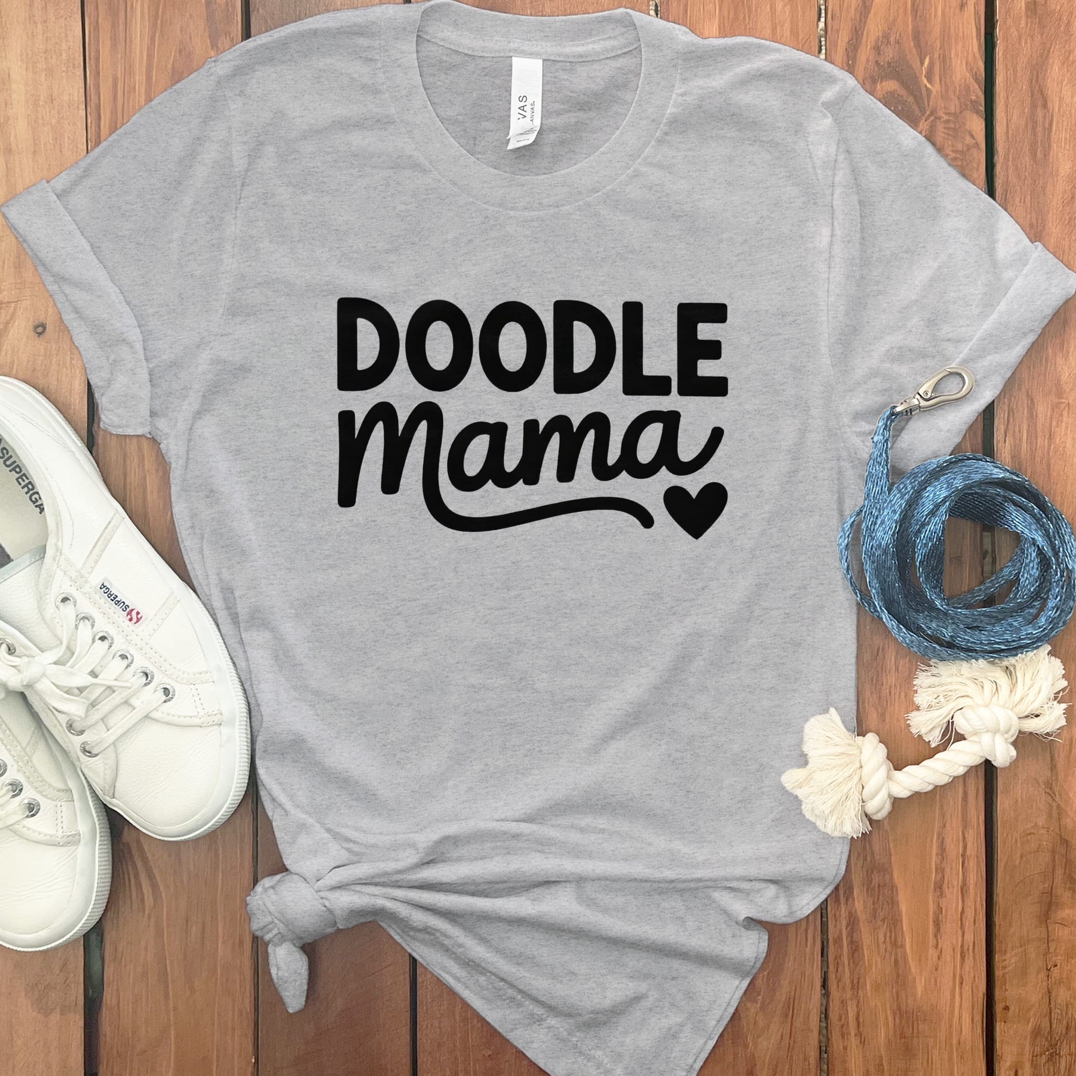 Doodle Script Mama T-Shirt in Athletic Heather / M by Puppy Jo