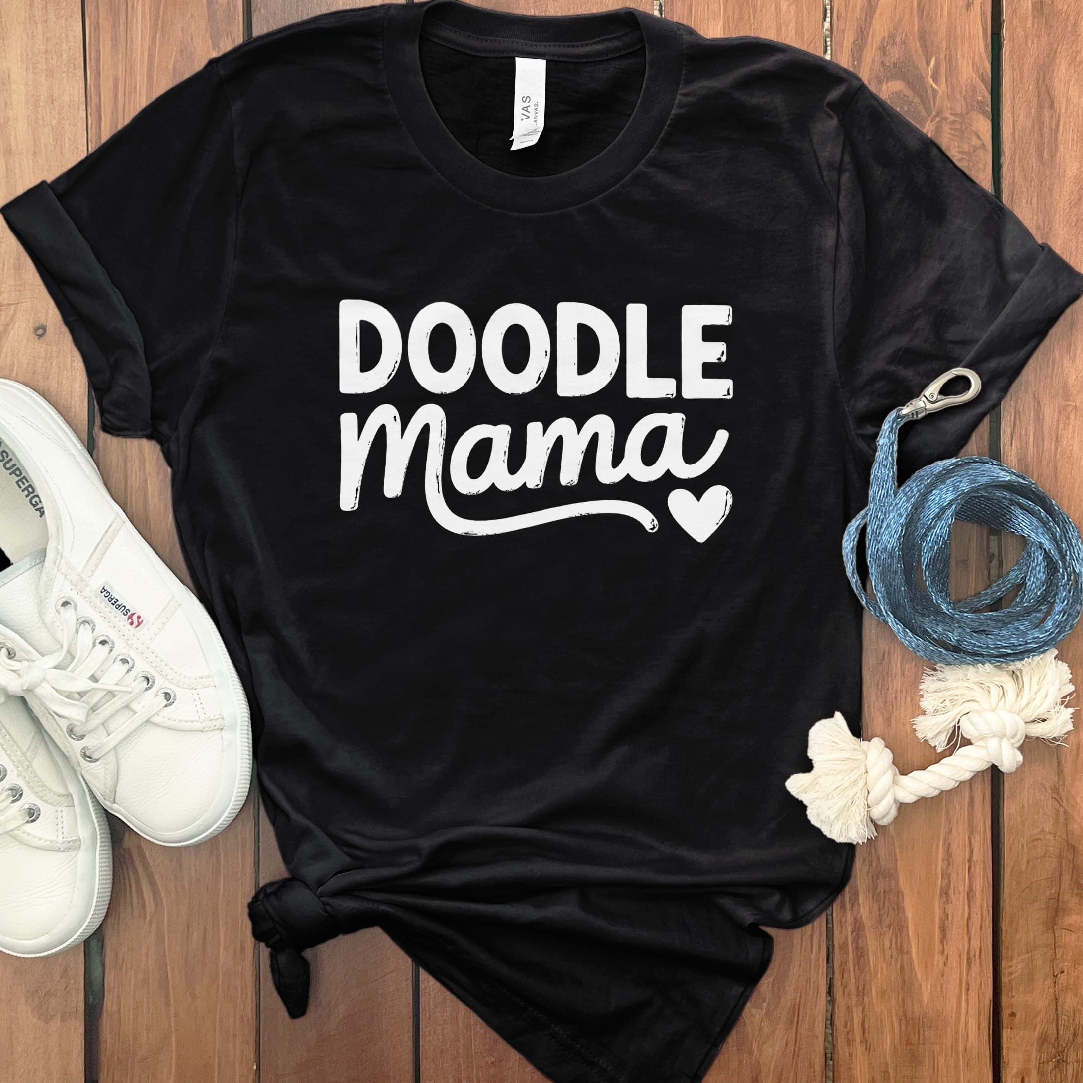 Doodle Script Mama T-Shirt in Black / M by Puppy Jo
