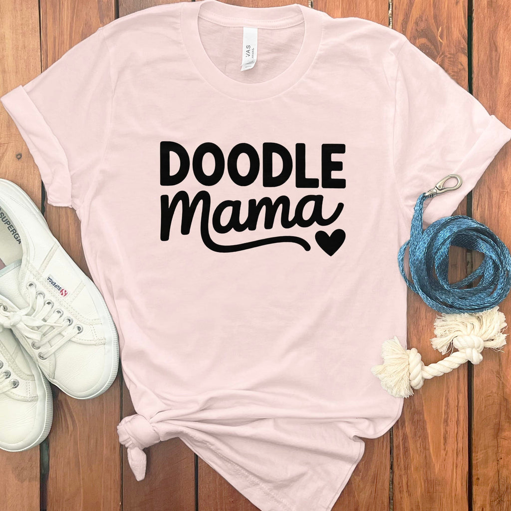 Doodle Script Mama T-Shirt in Soft Pink / M by Puppy Jo