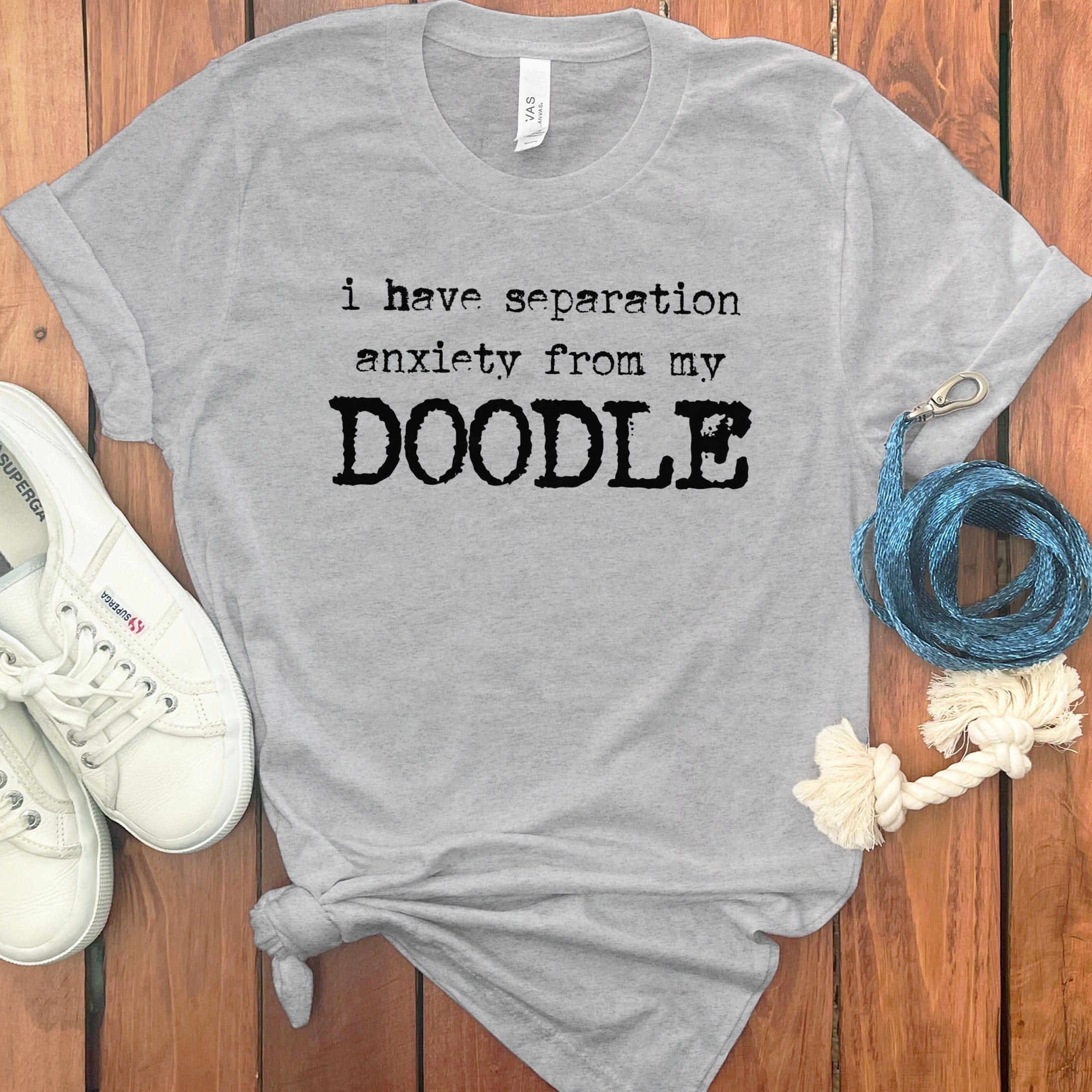 Doodle Separation T-Shirt in Athletic Heather / S by Puppy Jo