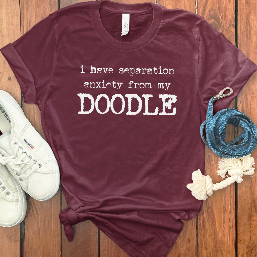 Doodle Separation T-Shirt in Maroon / S by Puppy Jo