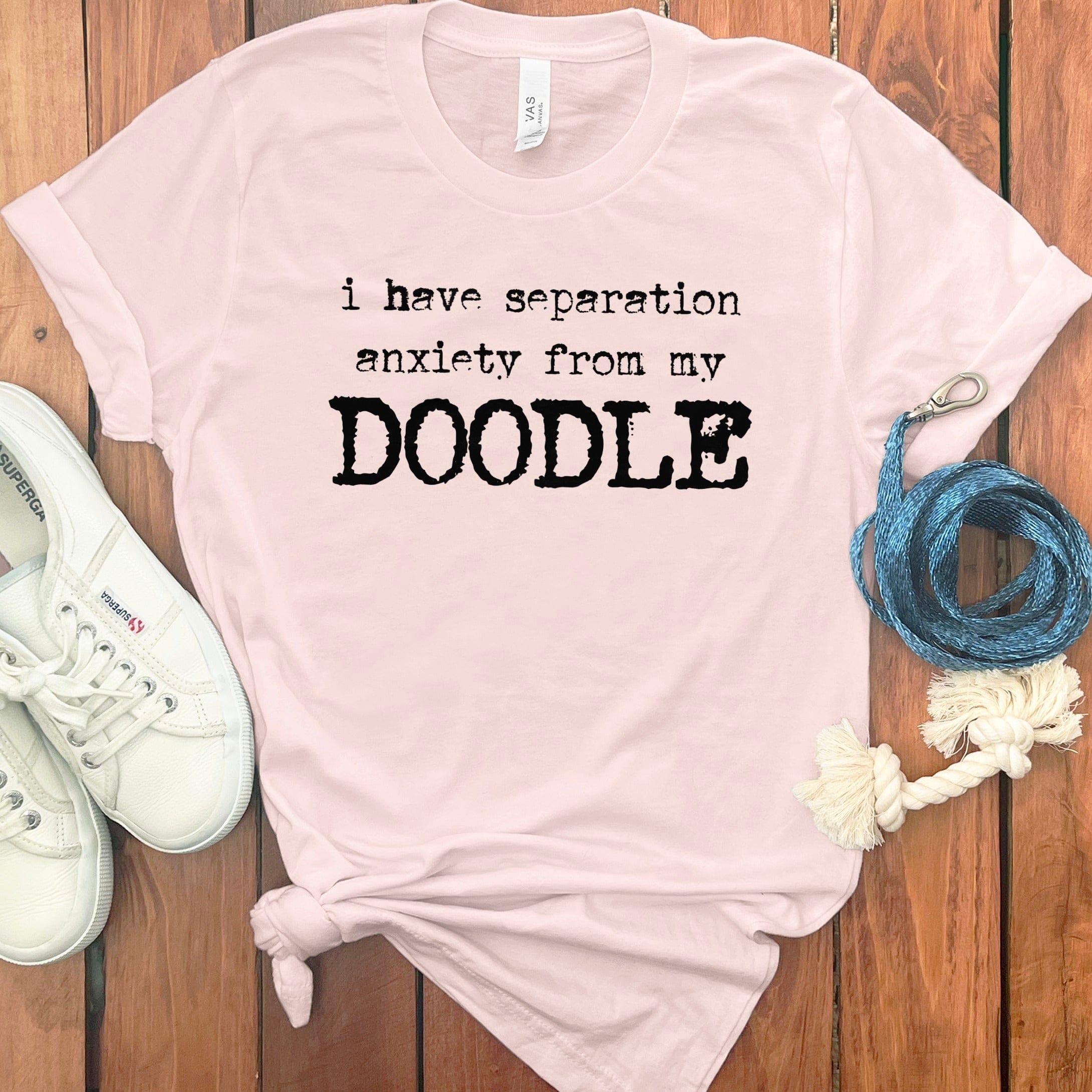 Doodle Separation T-Shirt in Soft Pink / S by Puppy Jo