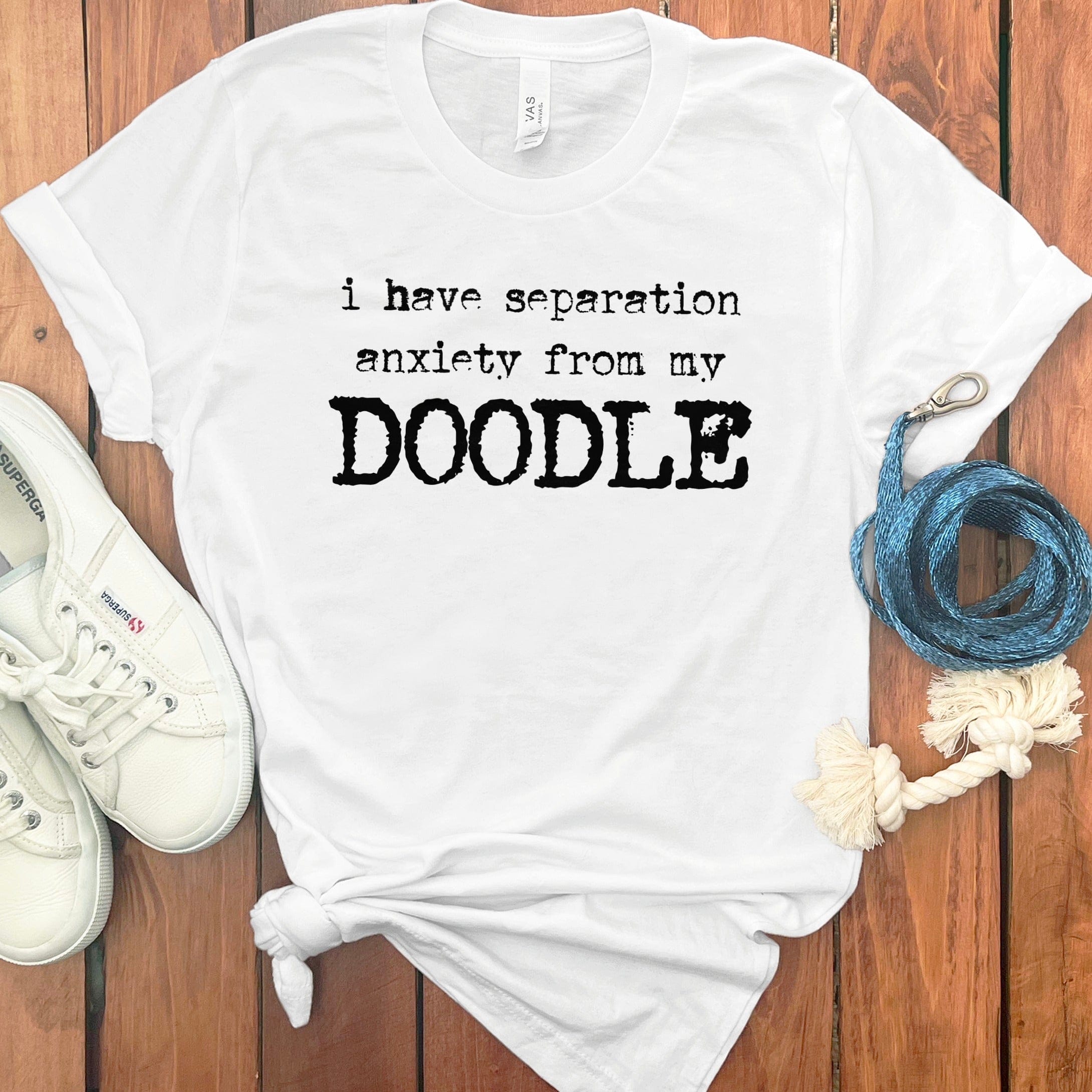 Doodle Separation T-Shirt in White / S by Puppy Jo