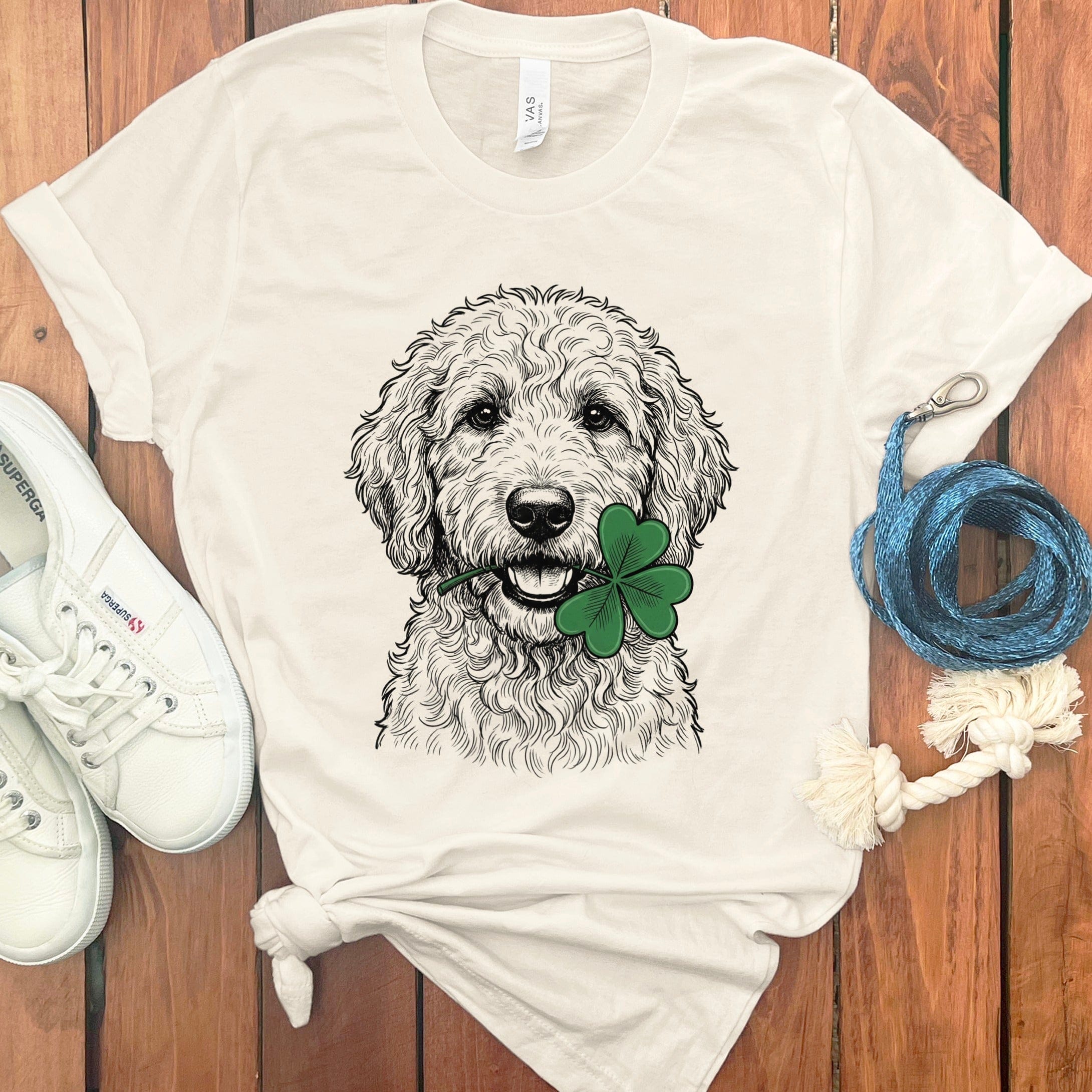 Doodle Shamrock T-Shirt in Natural / S by Puppy Jo