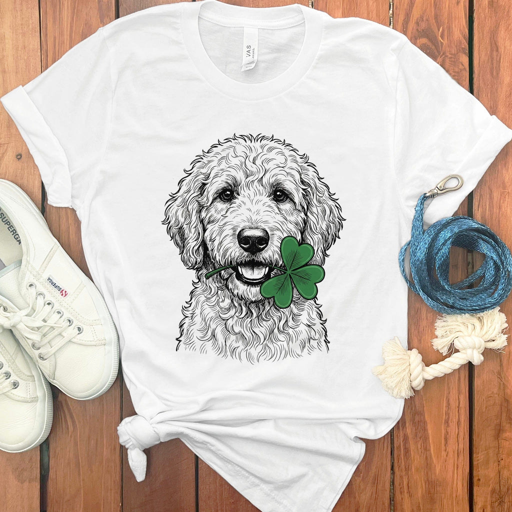 Doodle Shamrock T-Shirt in White / S by Puppy Jo