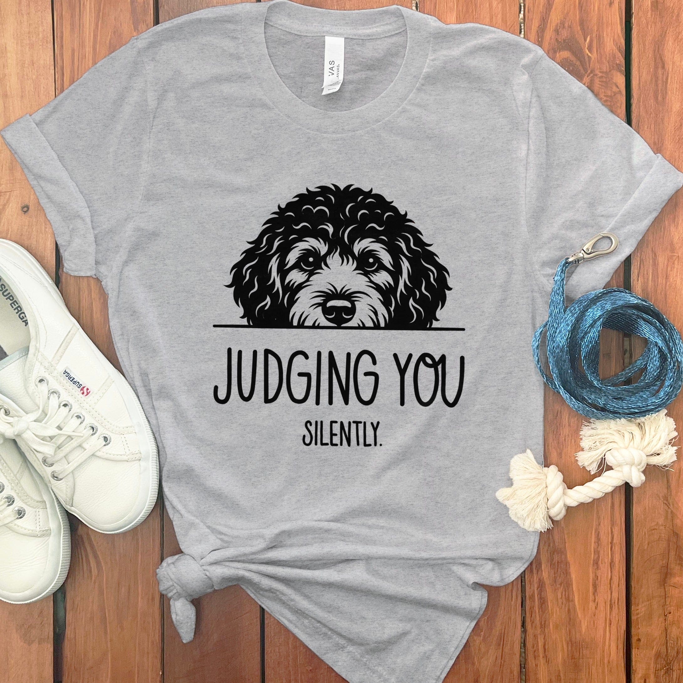 Doodle Silently T-Shirt in Athletic Heather / M by Puppy Jo
