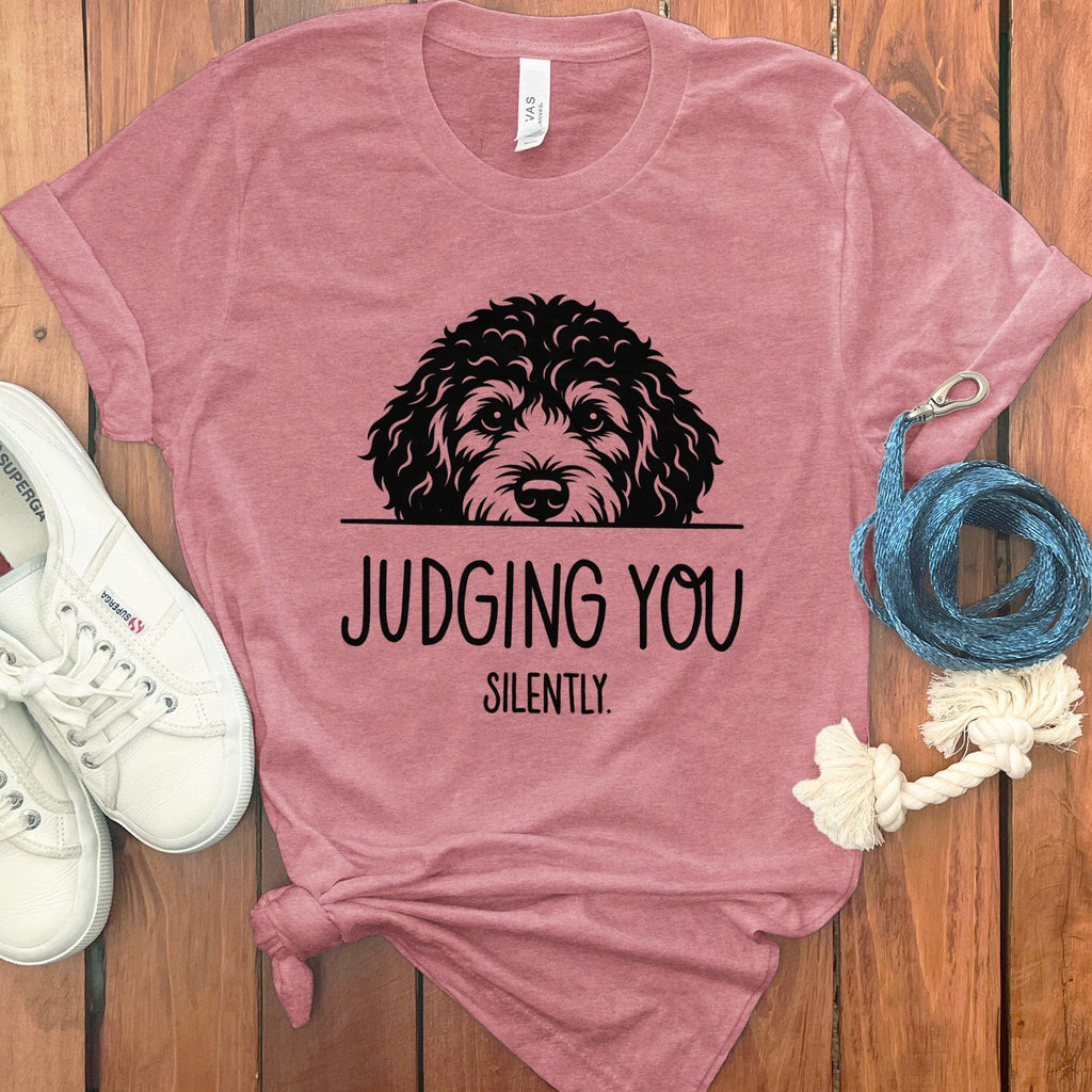 Doodle Silently T-Shirt in Heather Mauve / M by Puppy Jo