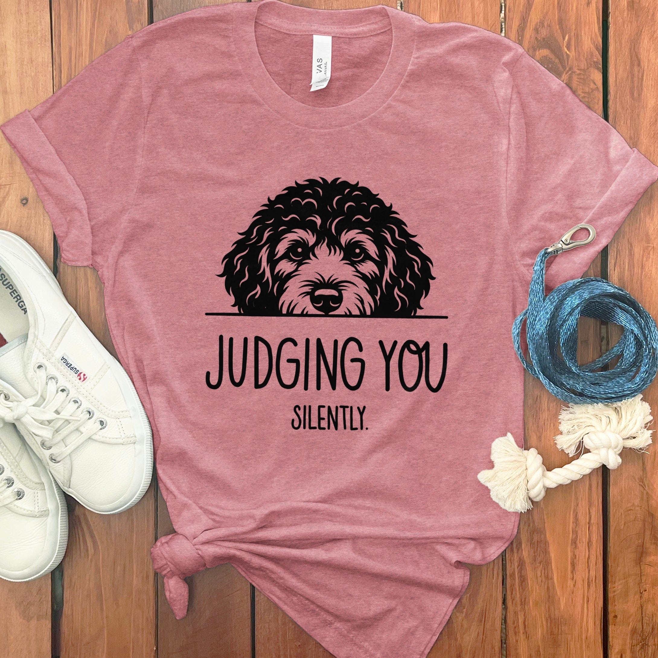 Doodle Silently T-Shirt in Heather Mauve / M by Puppy Jo