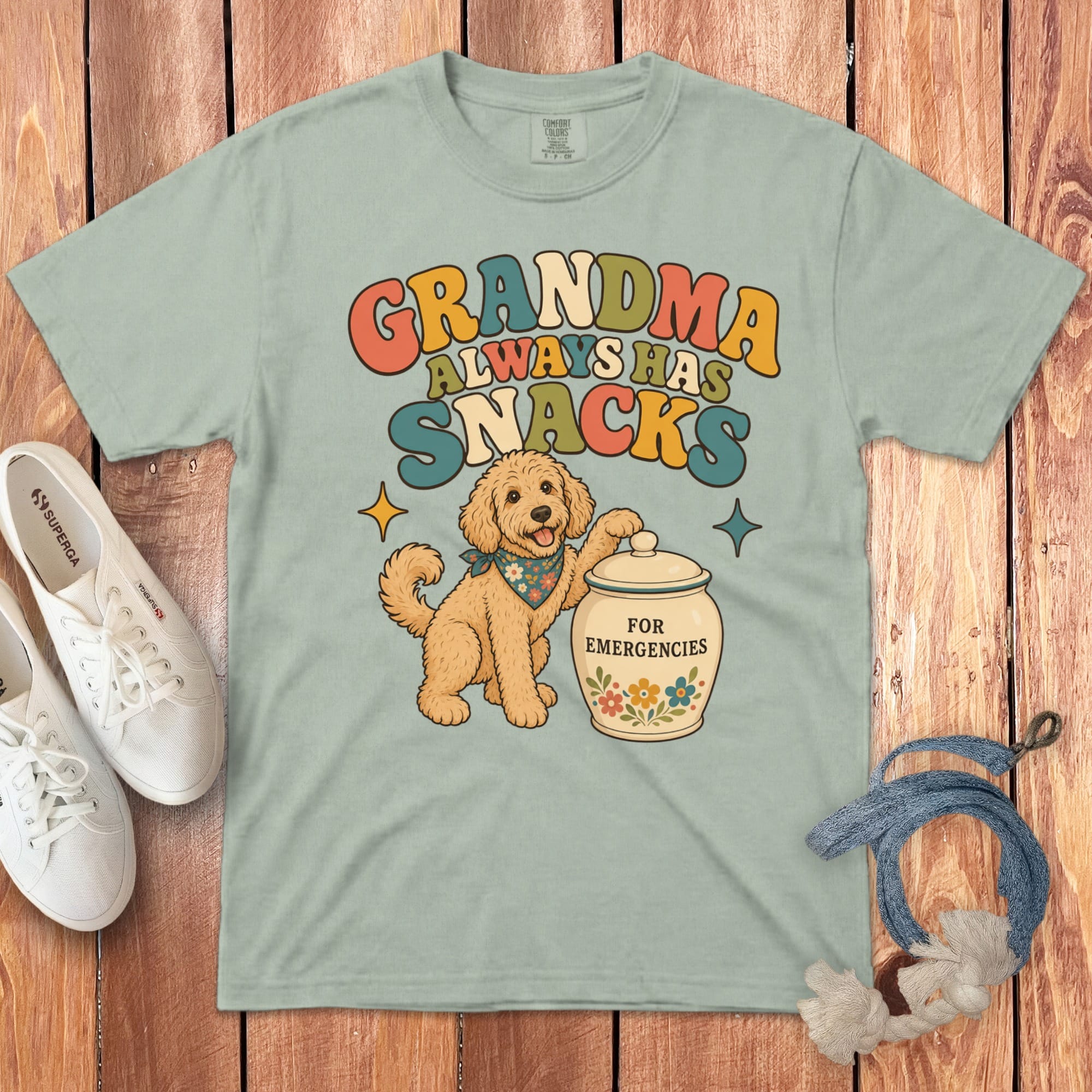 Doodle Snack Jar Signature T-Shirt in Bay / M by Puppy Jo