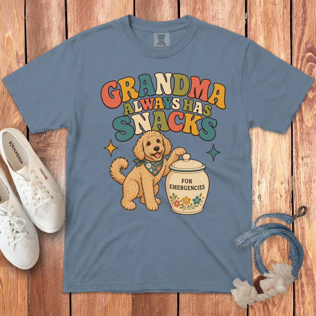 Doodle Snack Jar Signature T-Shirt in Blue Jean / M by Puppy Jo