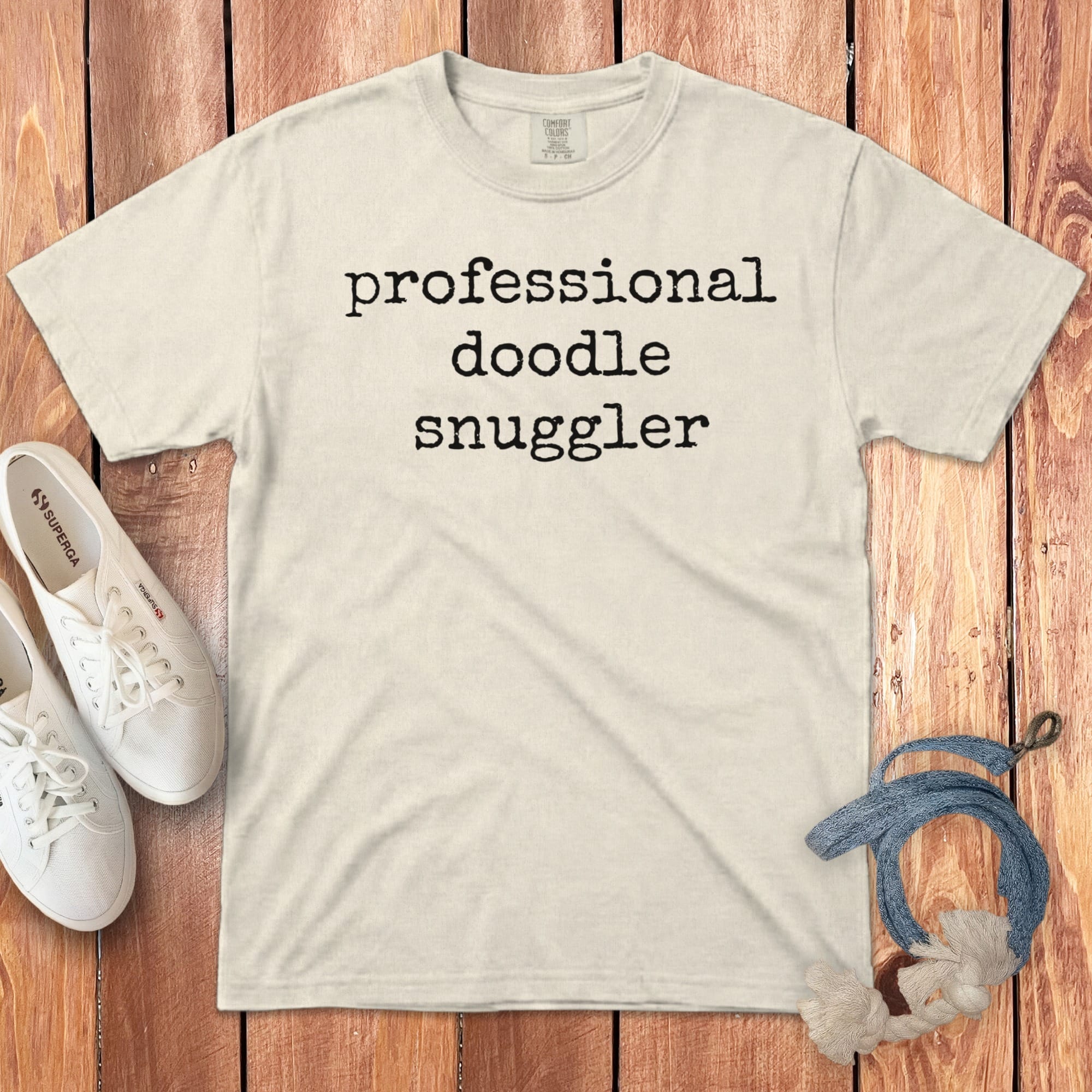 Doodle Snuggler Signature T-Shirt in Ivory / S by Puppy Jo