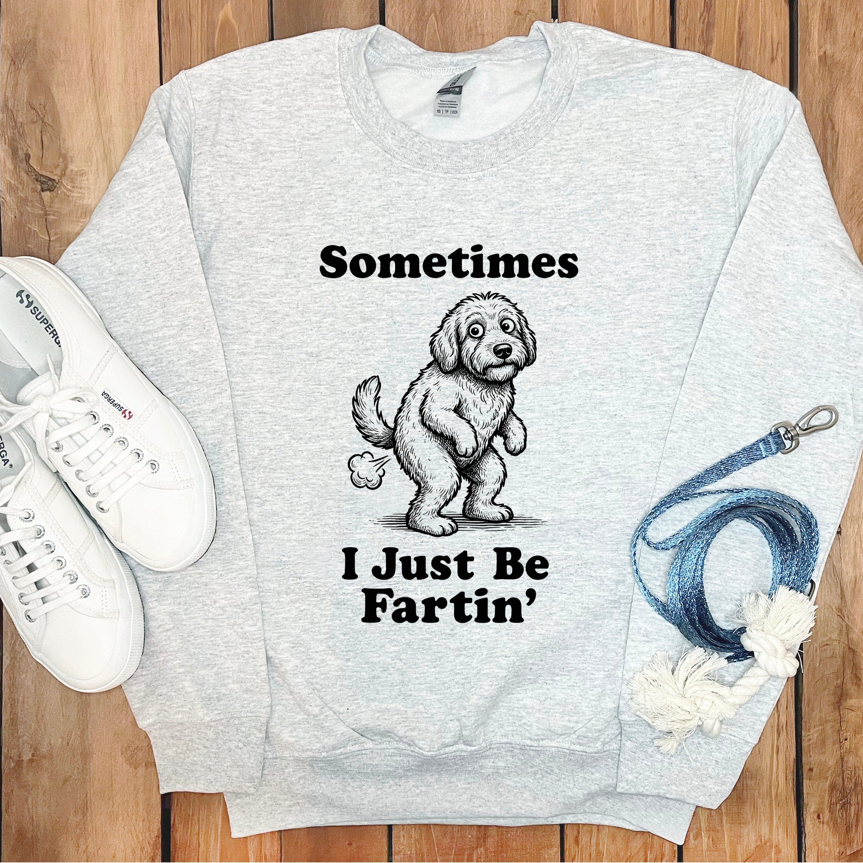 Doodle Sometimes Sweatshirt in Ash / S by Puppy Jo