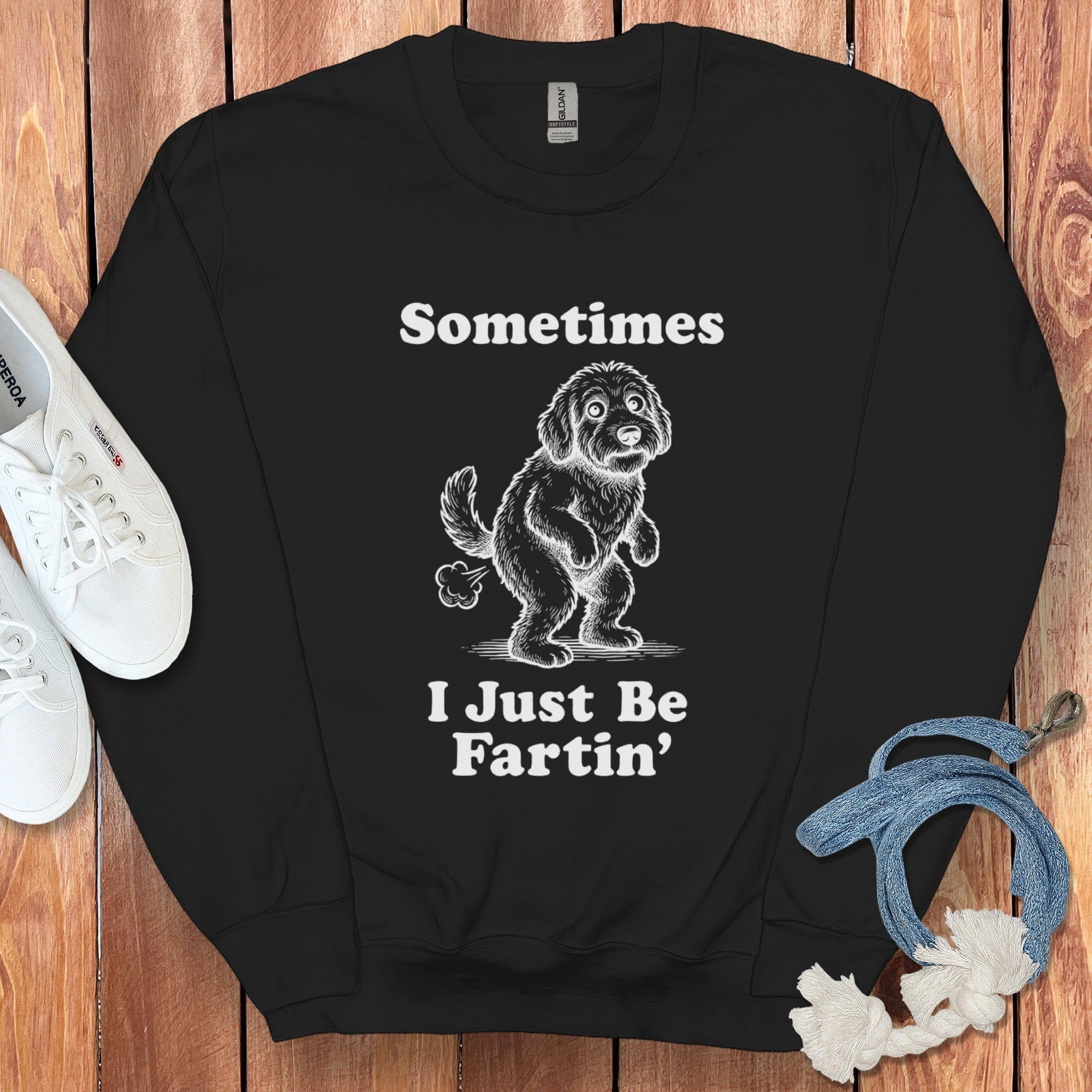 Doodle Sometimes Sweatshirt in Black / S by Puppy Jo