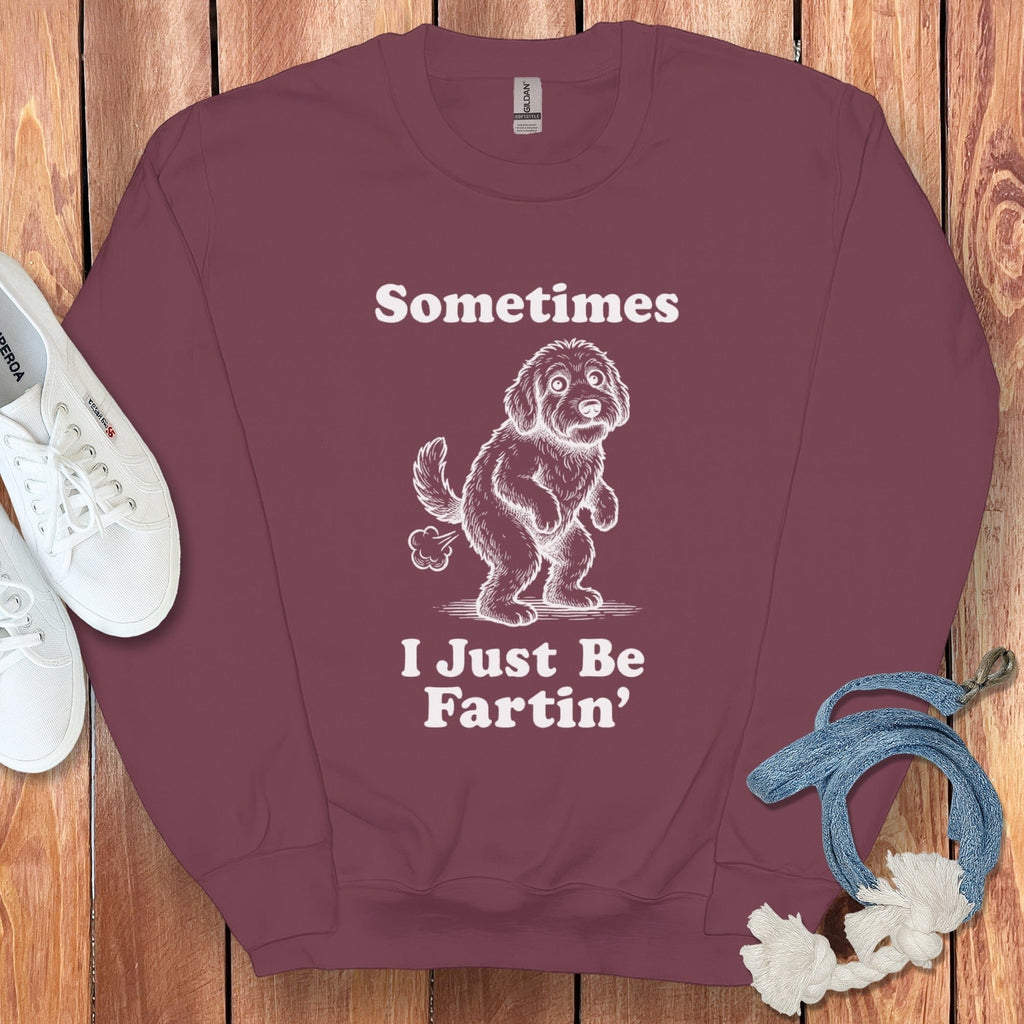 Doodle Sometimes Sweatshirt in Maroon / S by Puppy Jo