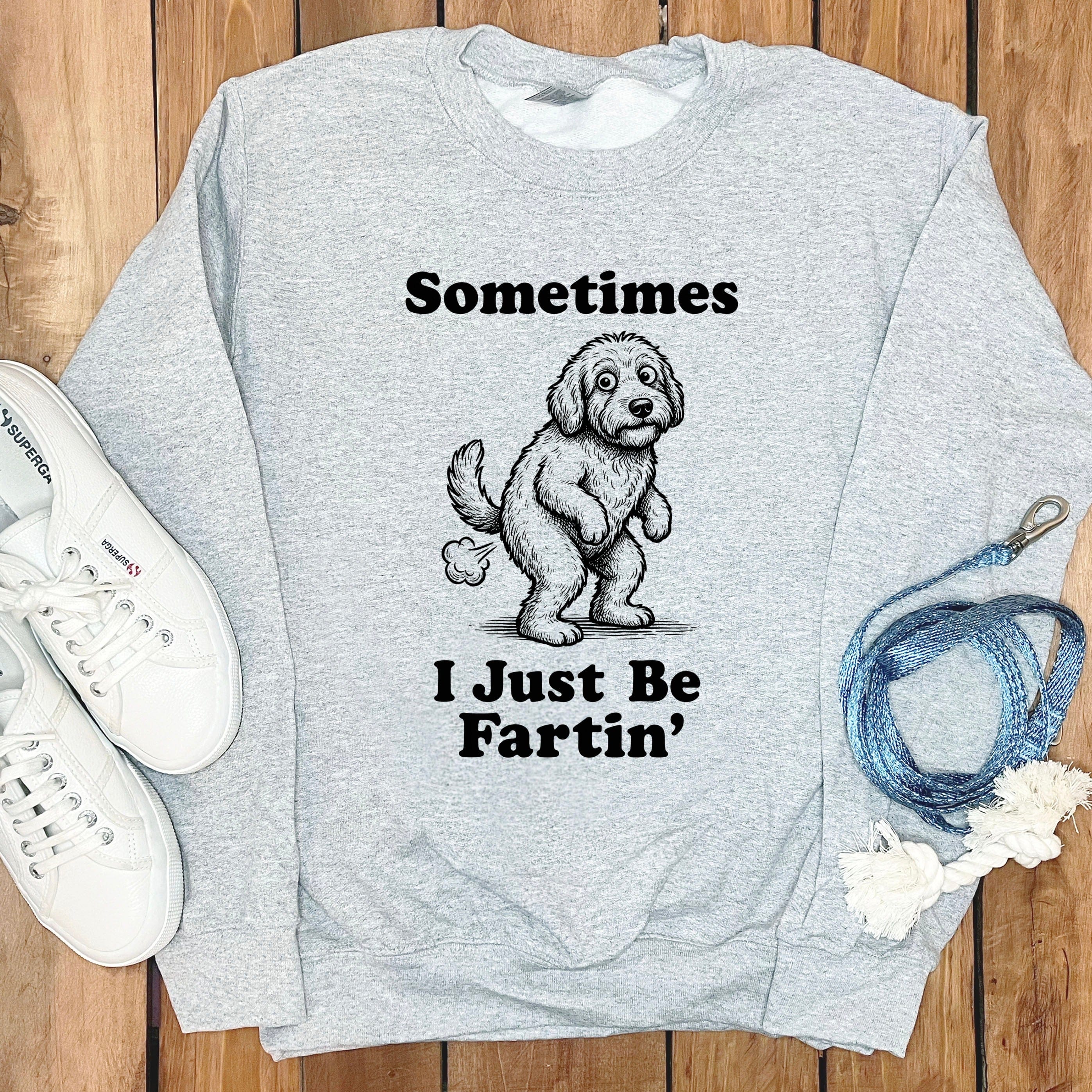 Doodle Sometimes Sweatshirt in Sport Grey / S by Puppy Jo
