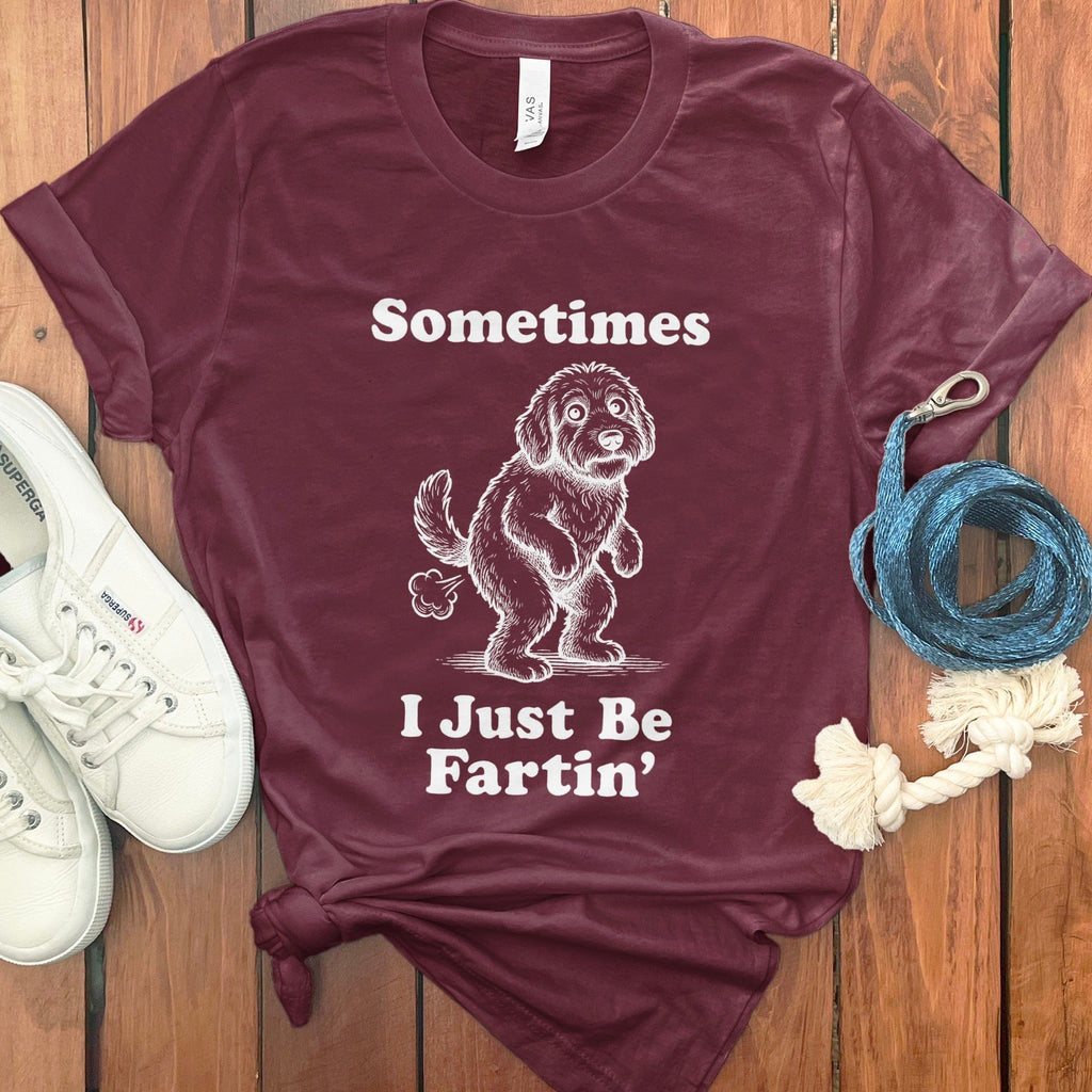 Doodle Sometimes T-Shirt in Maroon / S by Puppy Jo