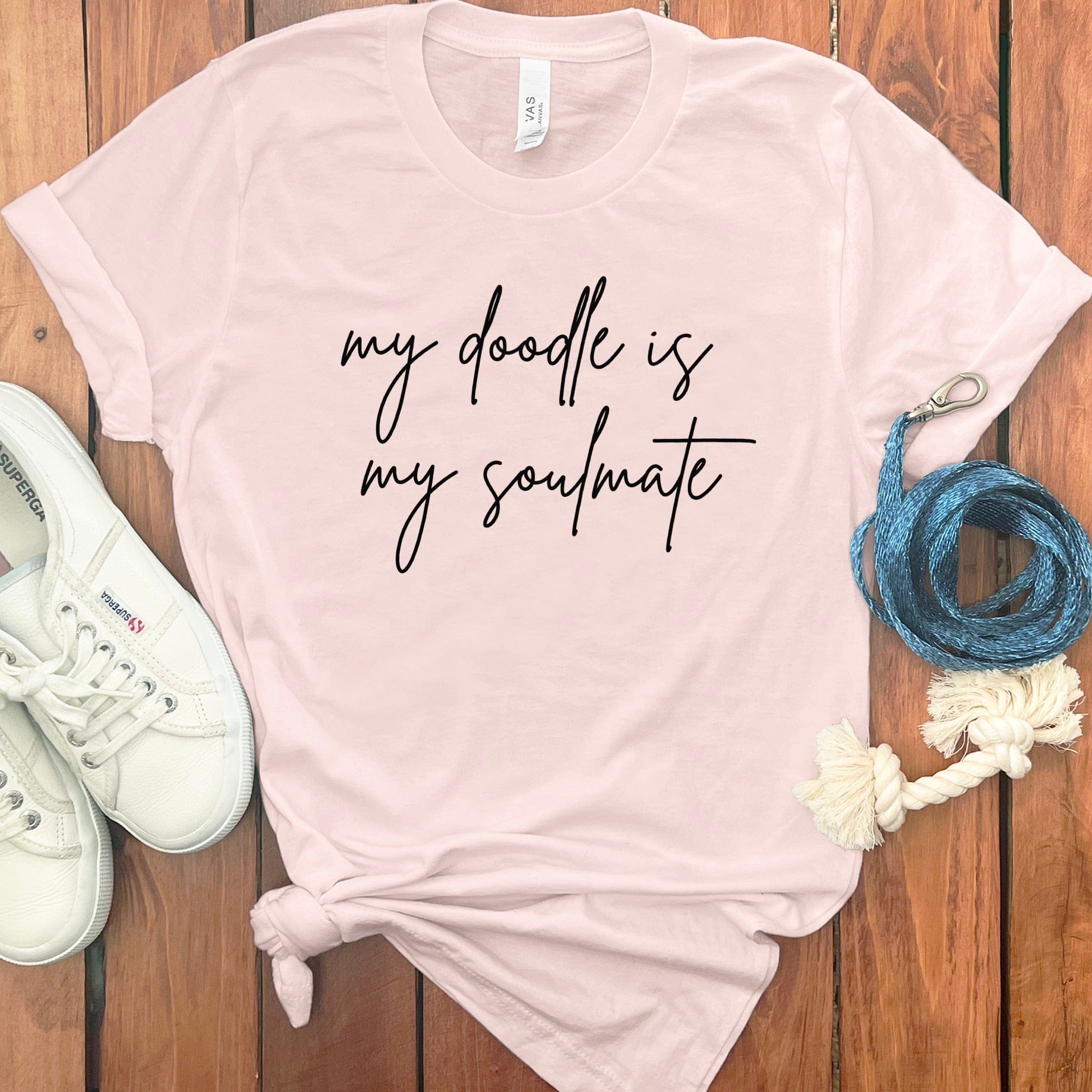 Doodle Soulmate T-Shirt in Soft Pink / S by Puppy Jo