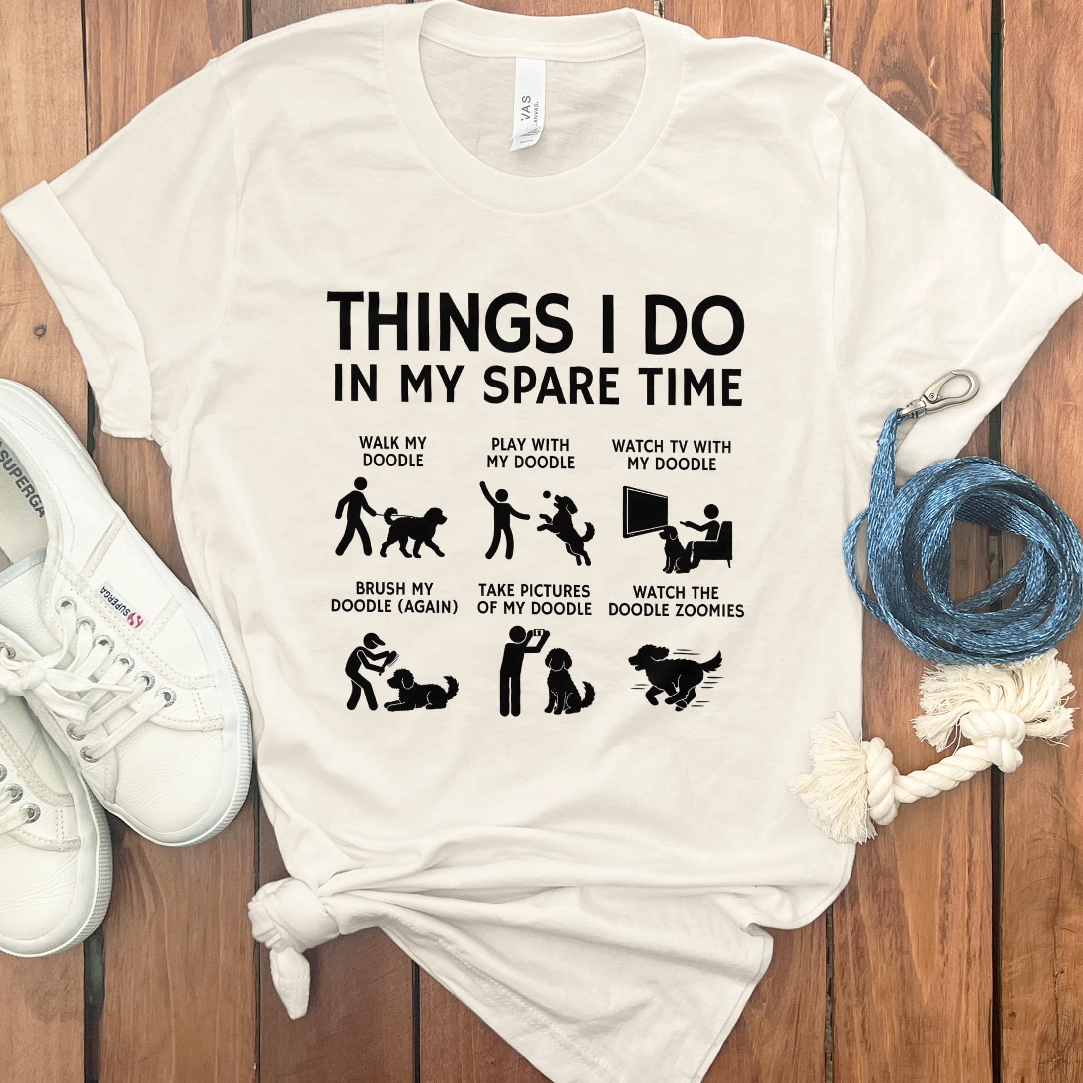 Doodle Spare Time T-Shirt in Natural / S by Puppy Jo