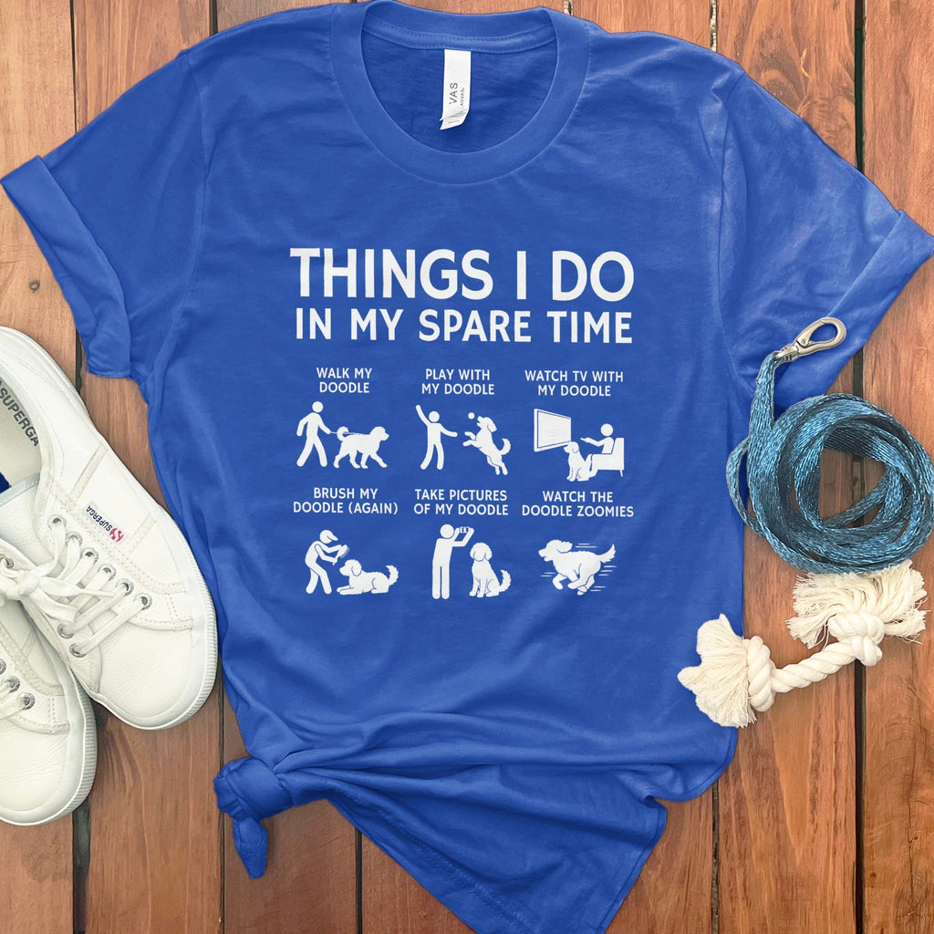 Doodle Spare Time T-Shirt in True Royal / S by Puppy Jo