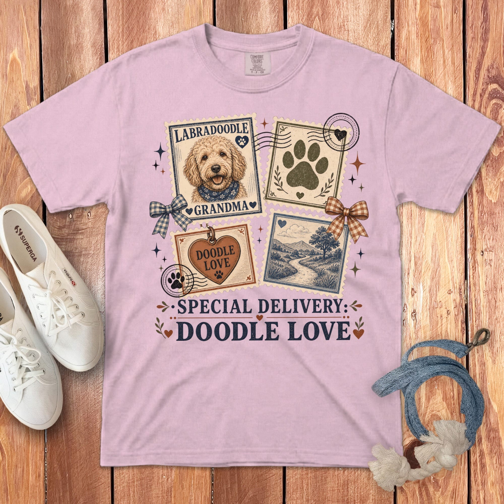 Doodle Special Delivery Signature T-Shirt in Blossom / S by Puppy Jo