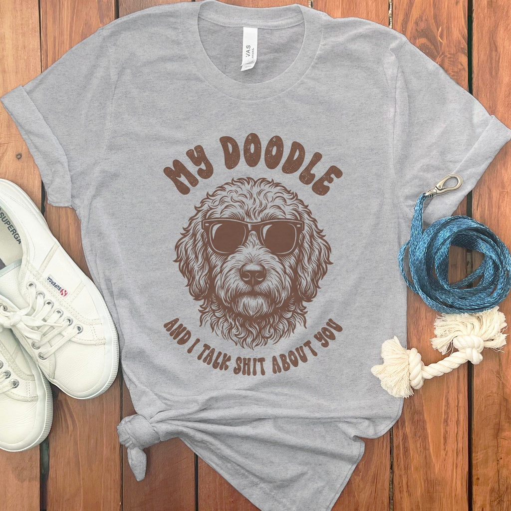 Doodle Talk About T-Shirt in Athletic Heather / S by Puppy Jo