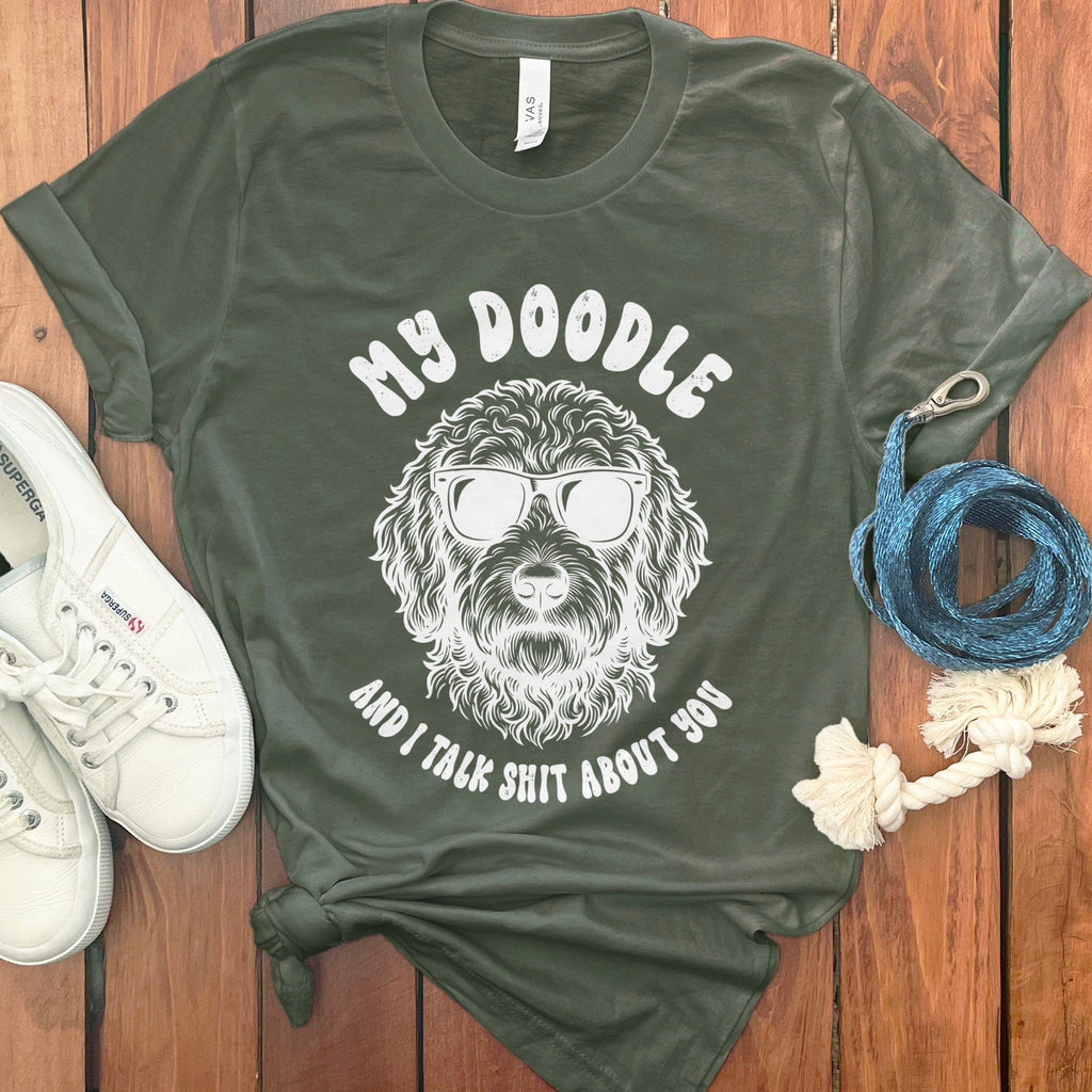 Doodle Talk About T-Shirt in Military Green / S by Puppy Jo