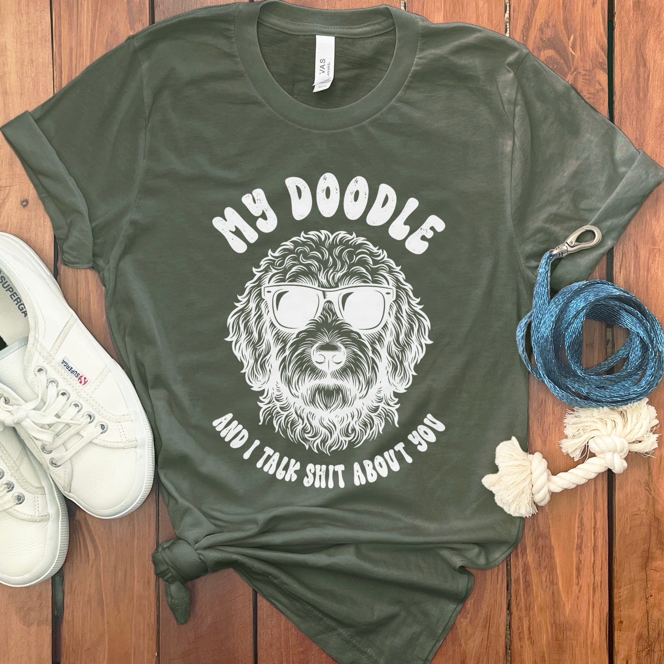 Doodle Talk About T-Shirt in Military Green / S by Puppy Jo