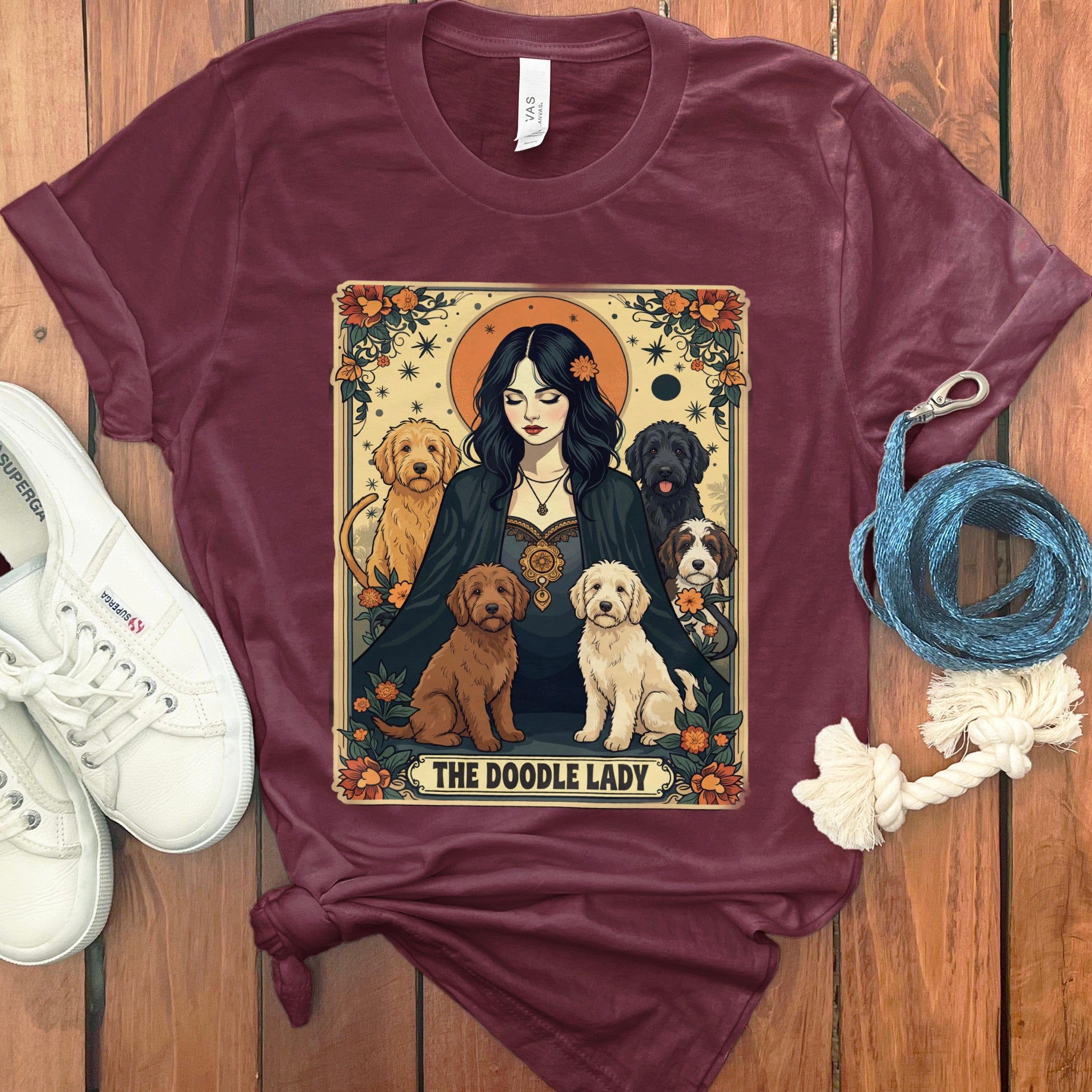 Doodle Tarot Card T-Shirt in Maroon / S by Puppy Jo