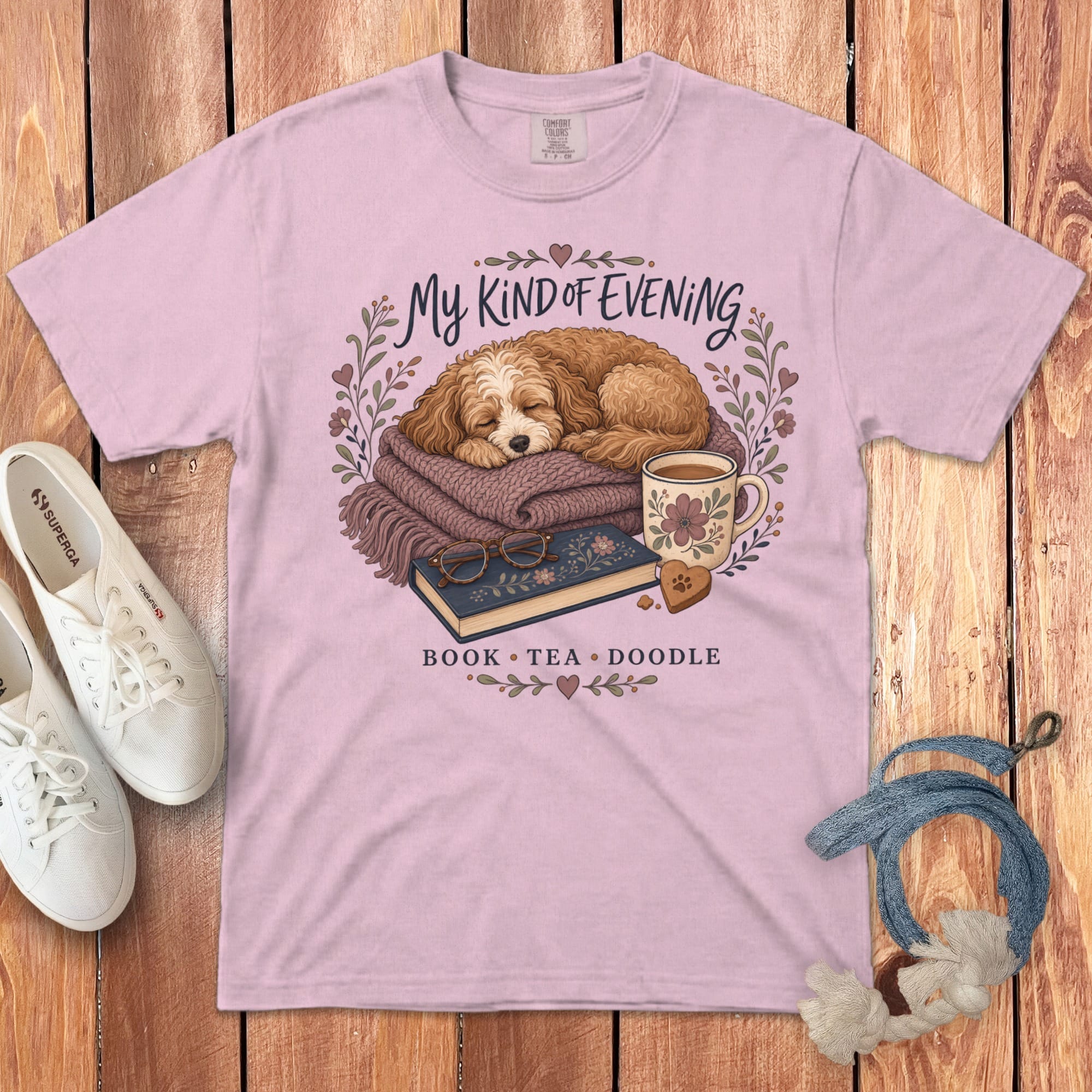 Doodle Tea Signature T-Shirt in Blossom / S by Puppy Jo