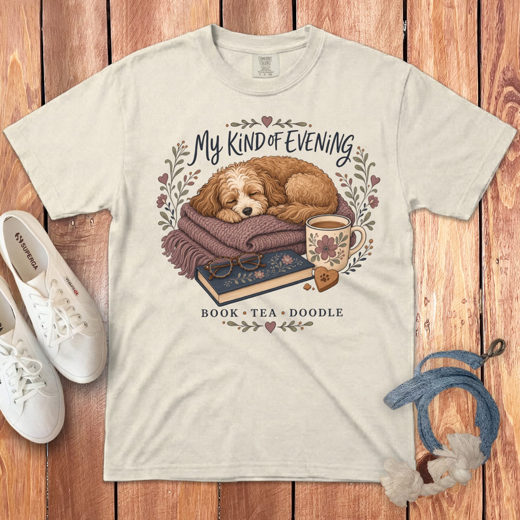 Doodle Tea Signature T-Shirt in Ivory / S by Puppy Jo