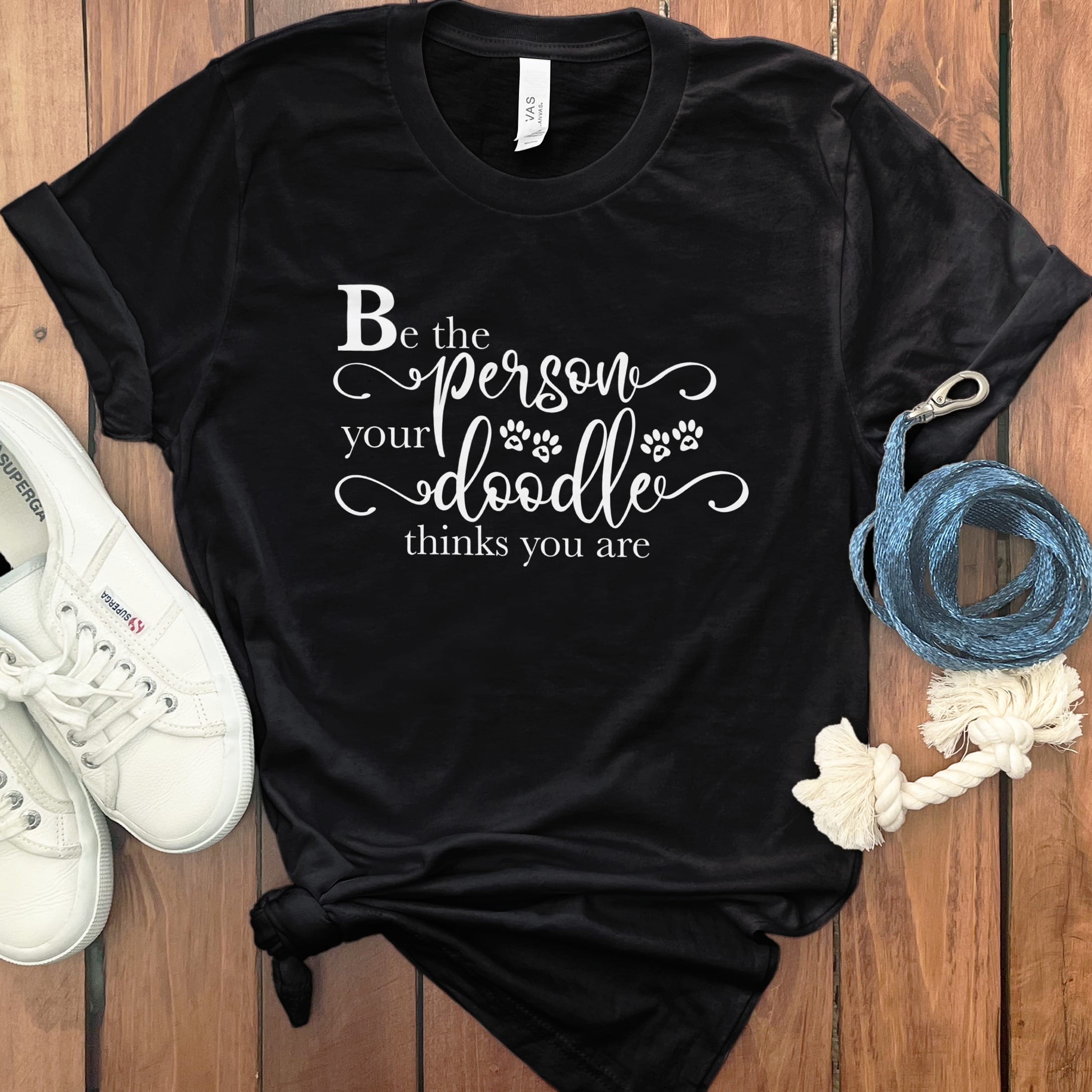 Doodle Thinks T-Shirt in Black / M by Puppy Jo