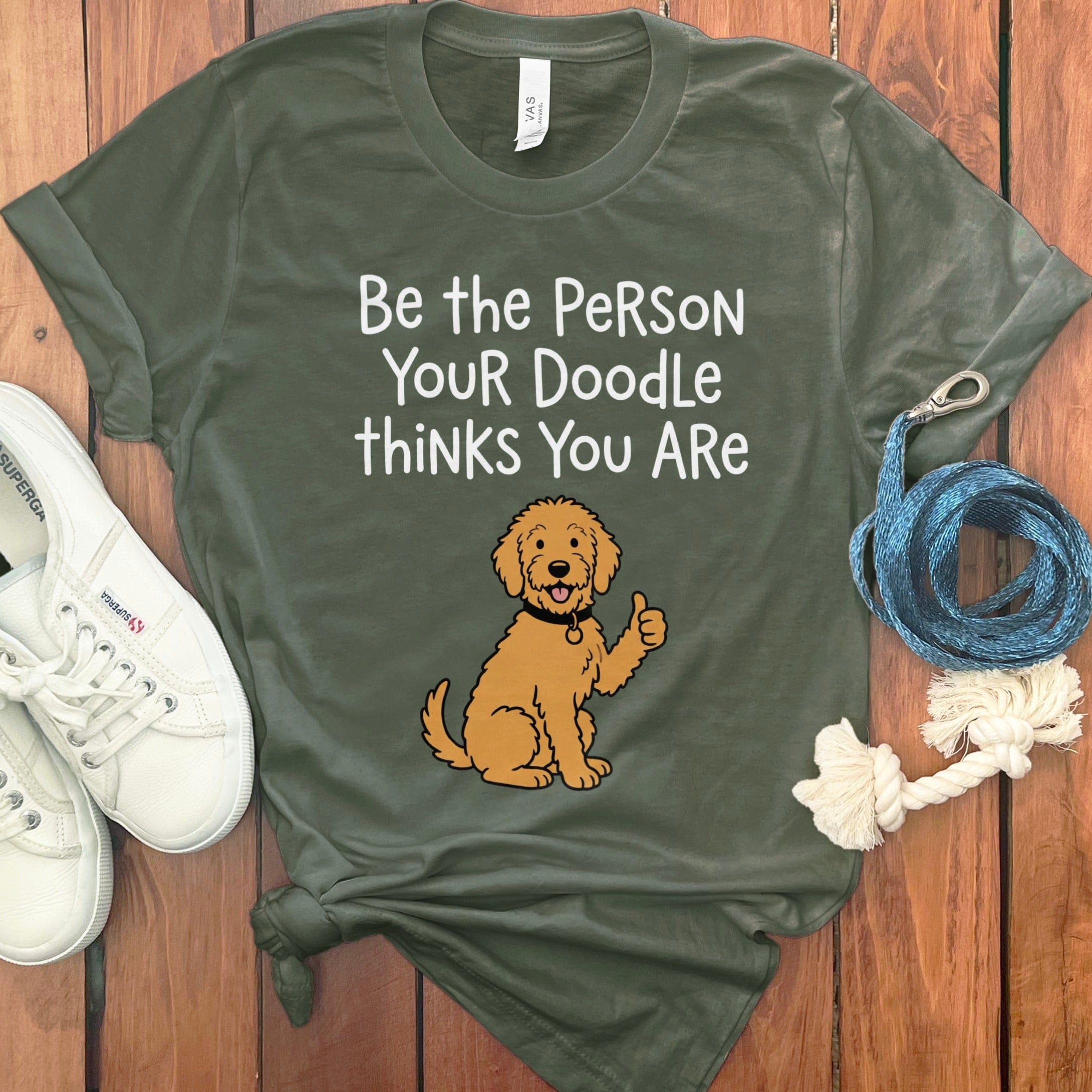 Doodle Thinks T-Shirt in Military Green / S by Puppy Jo