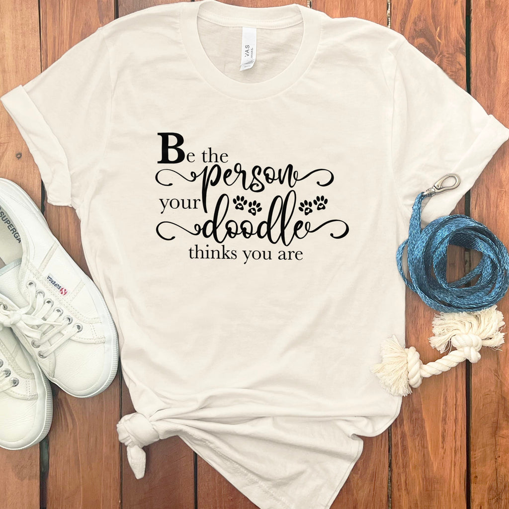 Doodle Thinks T-Shirt in Natural / M by Puppy Jo