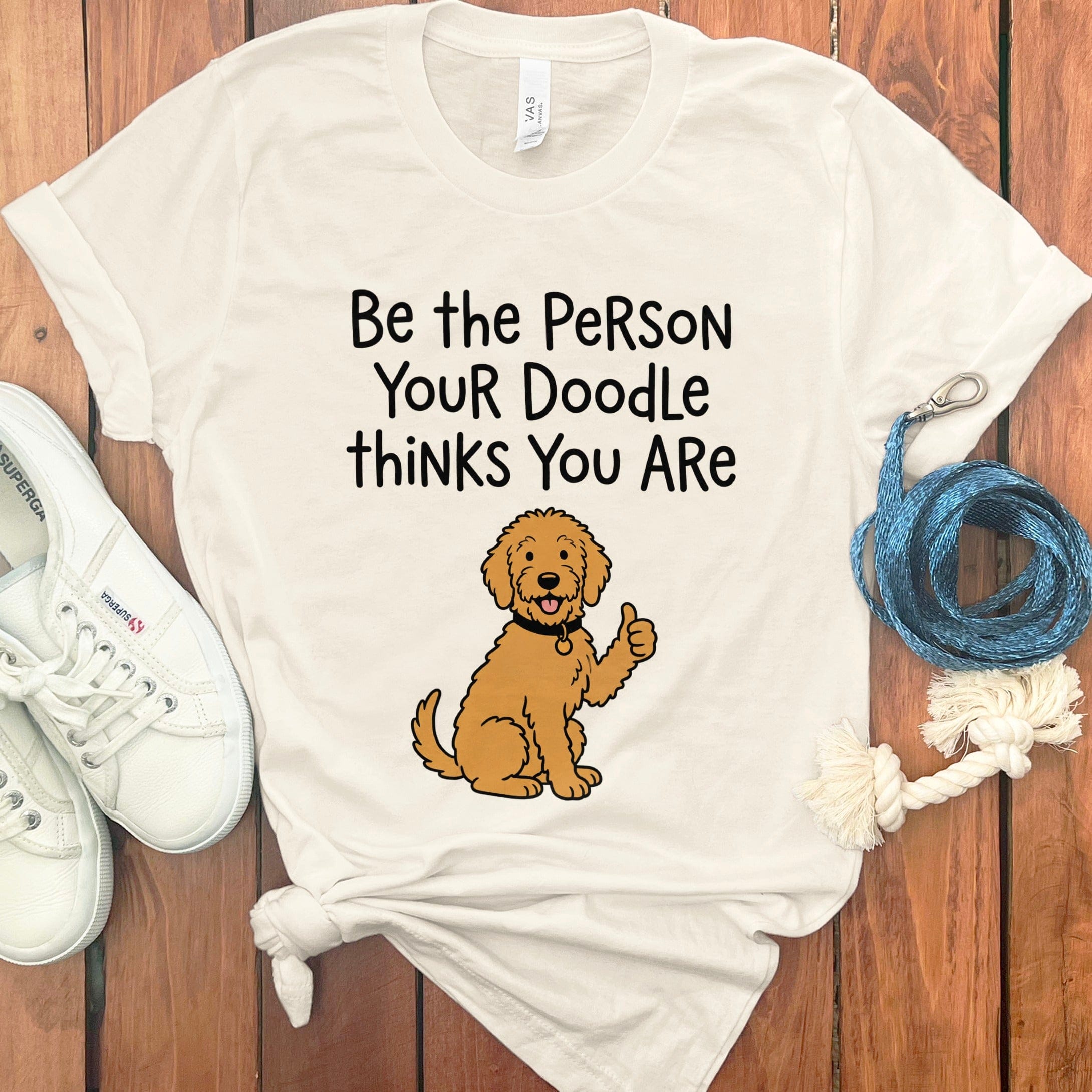 Doodle Thinks T-Shirt in Natural / S by Puppy Jo
