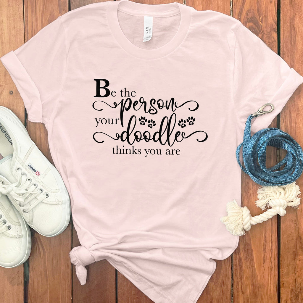 Doodle Thinks T-Shirt in Soft Pink / M by Puppy Jo