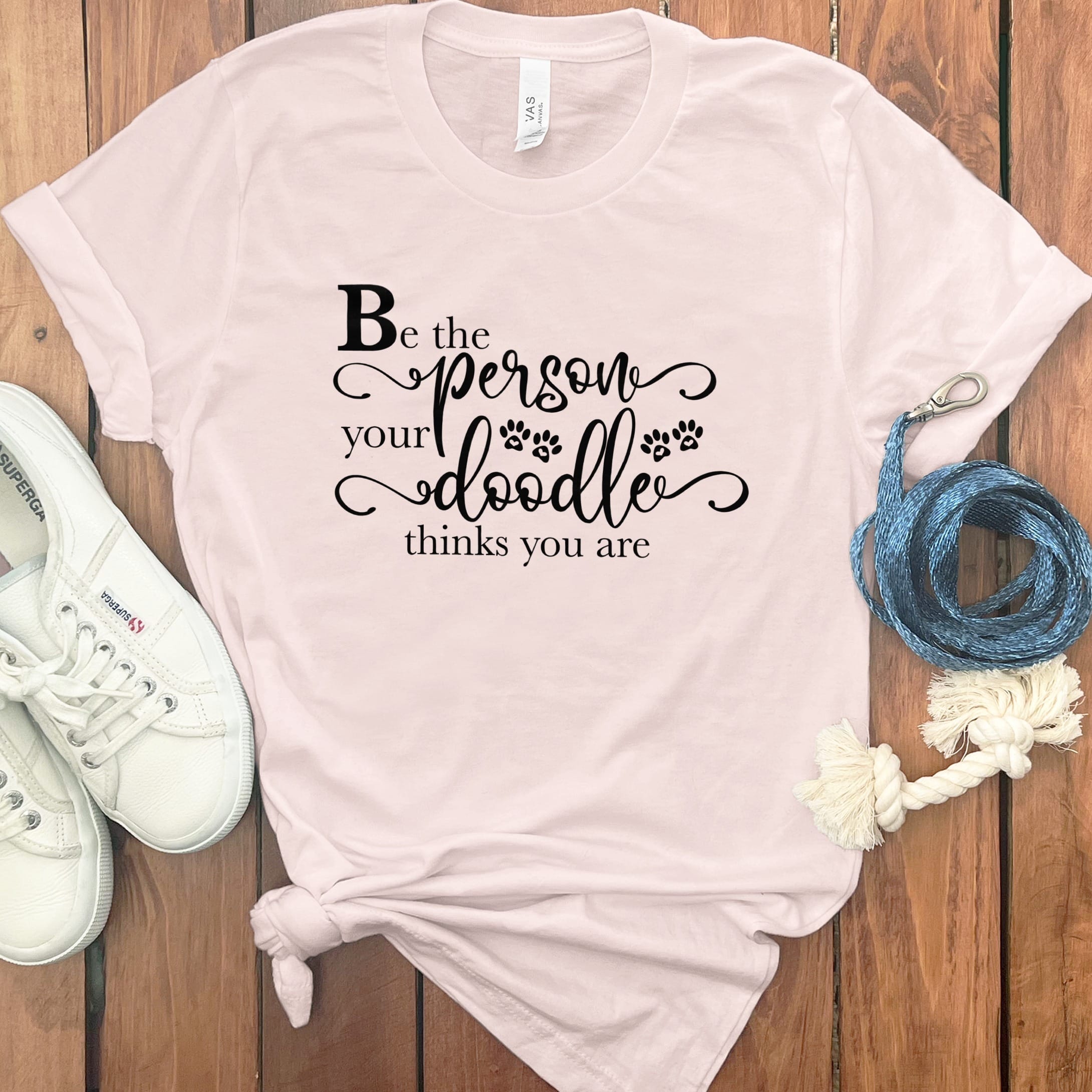 Doodle Thinks T-Shirt in Soft Pink / M by Puppy Jo