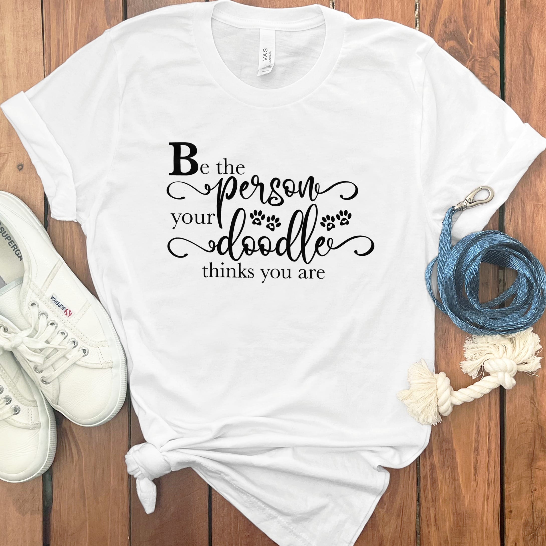 Doodle Thinks T-Shirt in White / M by Puppy Jo
