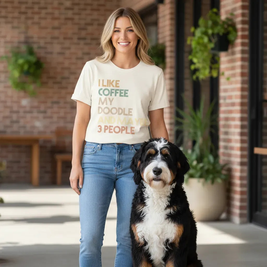 Doodle Three People T-Shirt in by Puppy Jo