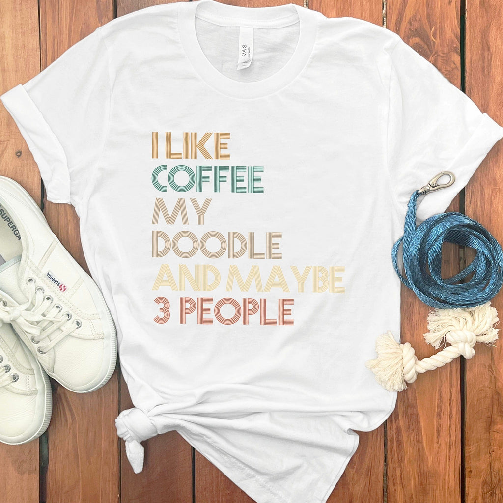 Doodle Three People T-Shirt in White / S by Puppy Jo