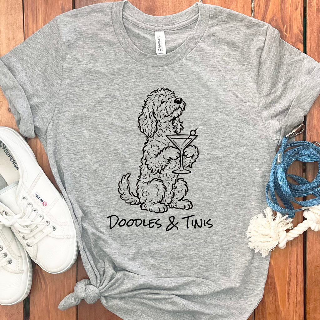 Doodle Tinis T-Shirt in Athletic Heather / S by Puppy Jo
