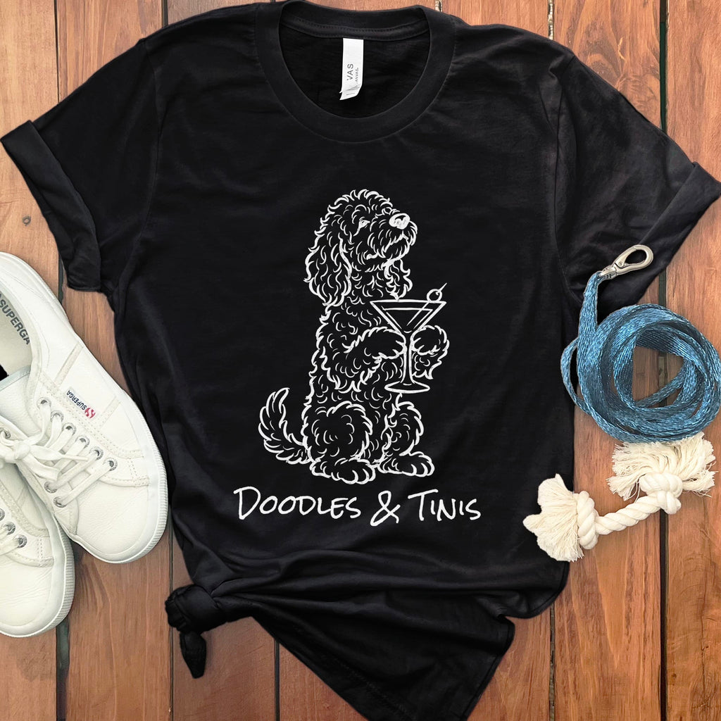 Doodle Tinis T-Shirt in Black / S by Puppy Jo