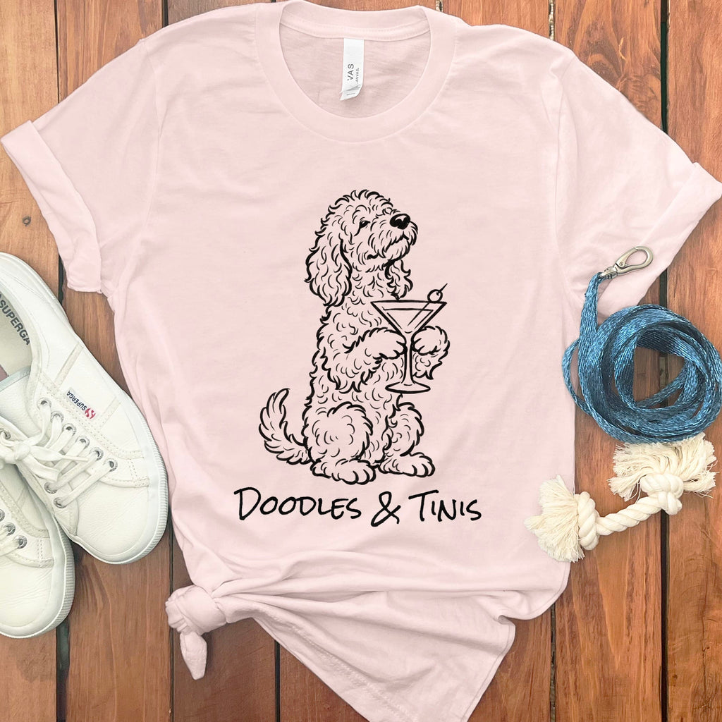 Doodle Tinis T-Shirt in Soft Pink / S by Puppy Jo