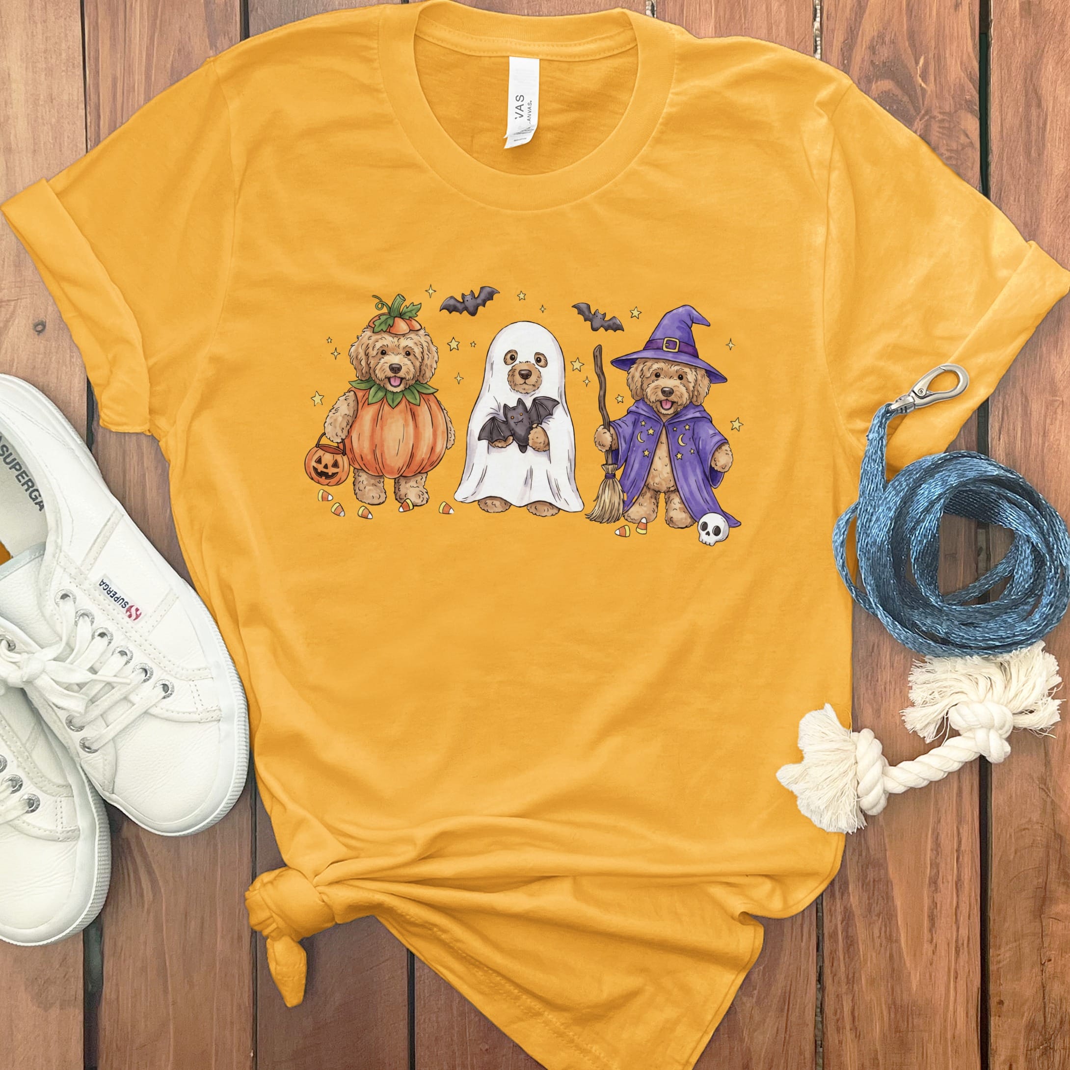 Doodle Trick or Treat T-Shirt in Gold / S by Puppy Jo