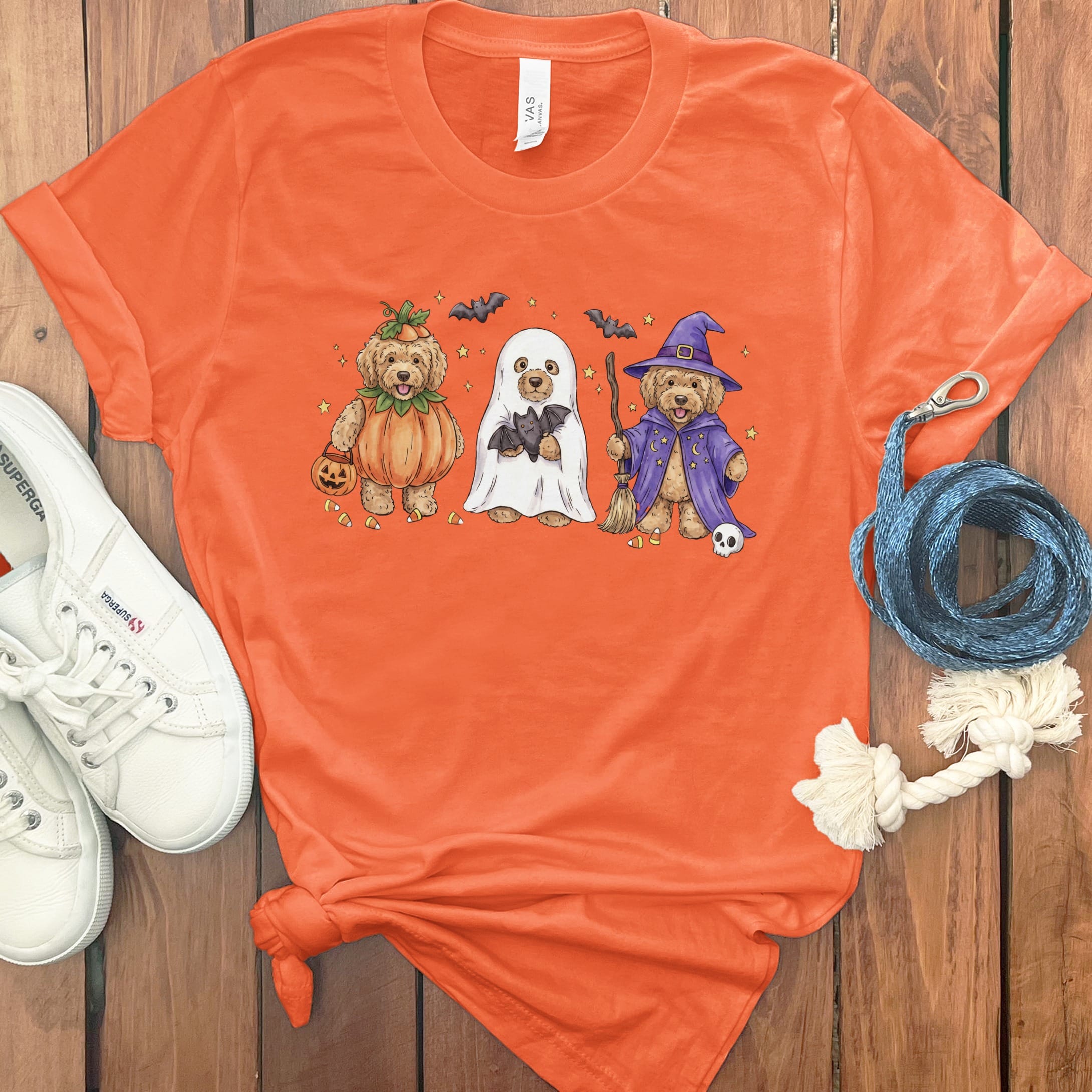 Doodle Trick or Treat T-Shirt in Orange / S by Puppy Jo