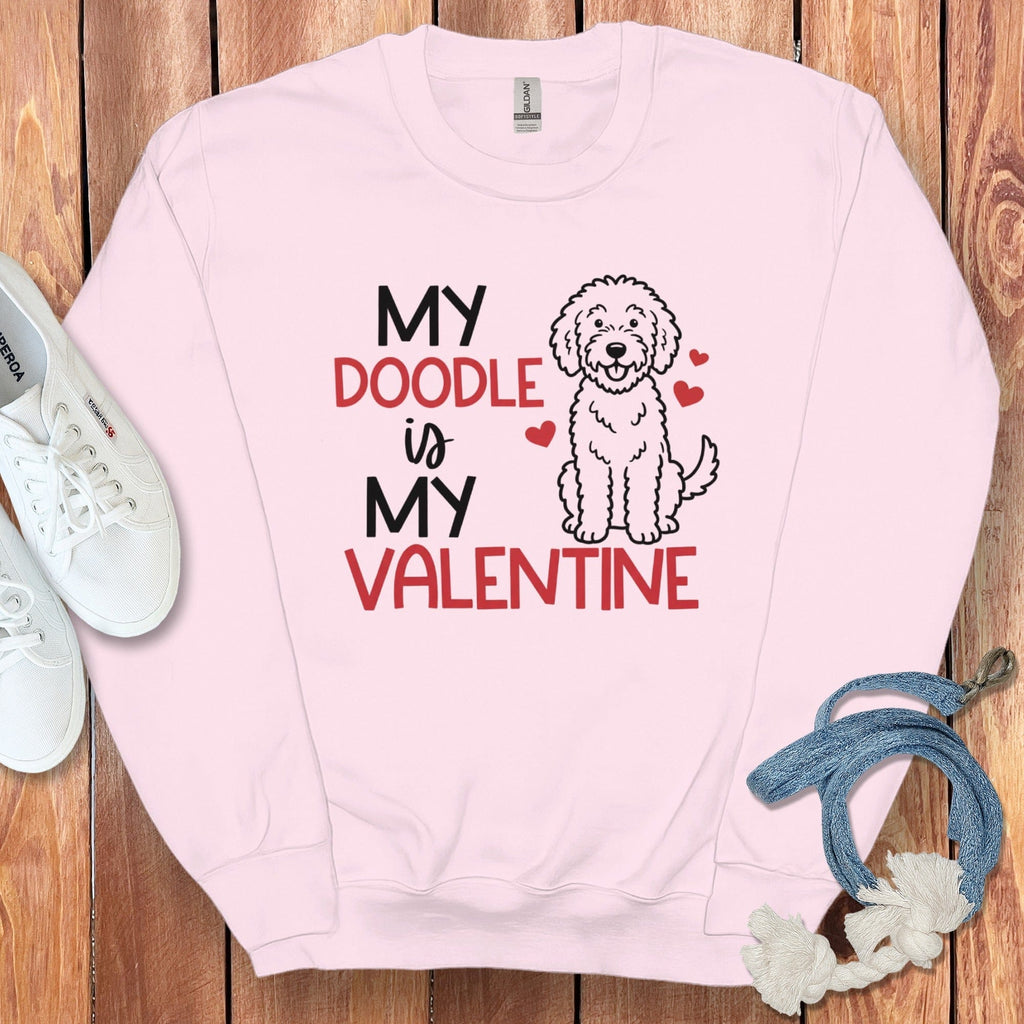 Doodle Valentine Sweatshirt in Light Pink / S by Puppy Jo