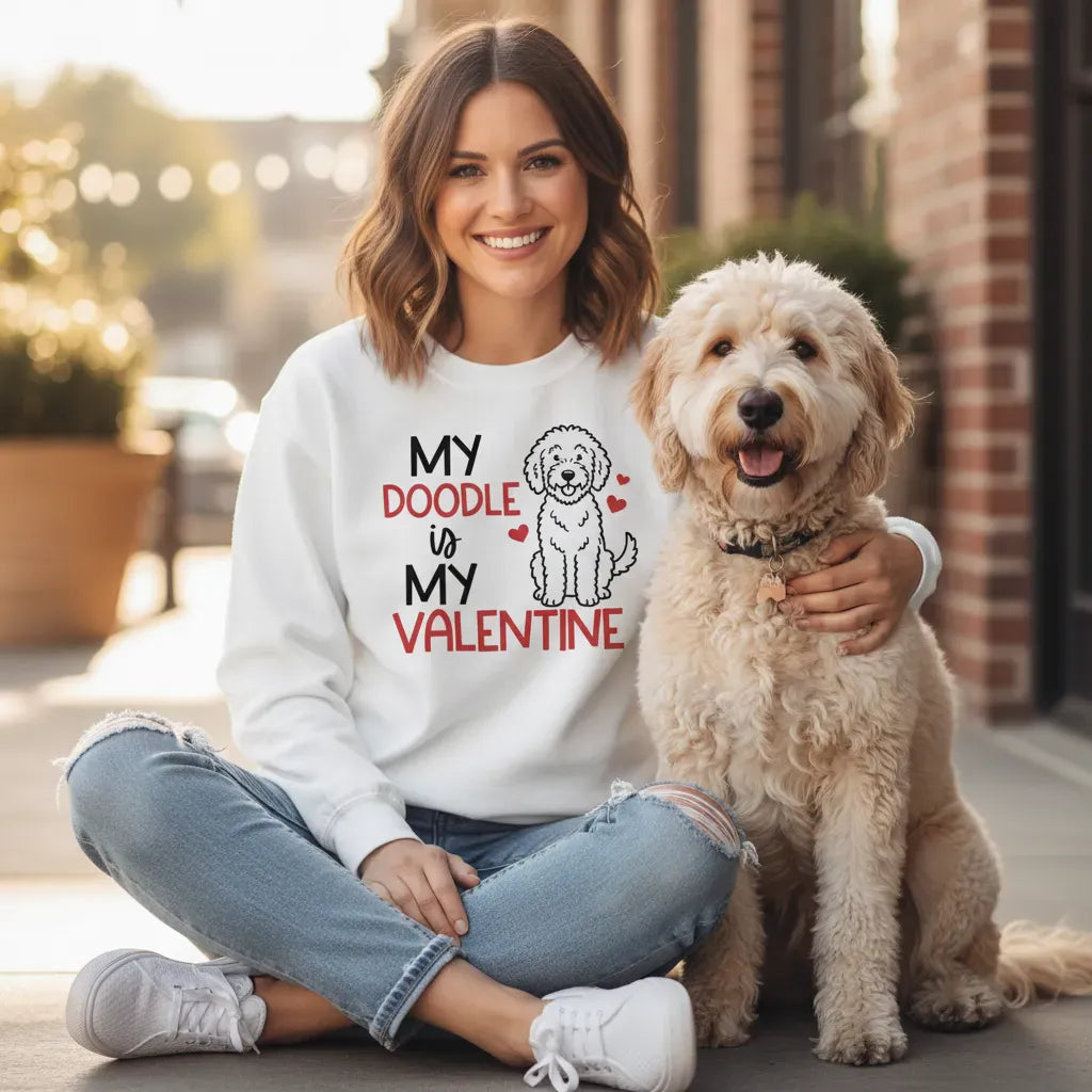 Doodle Valentine Sweatshirt in by Puppy Jo