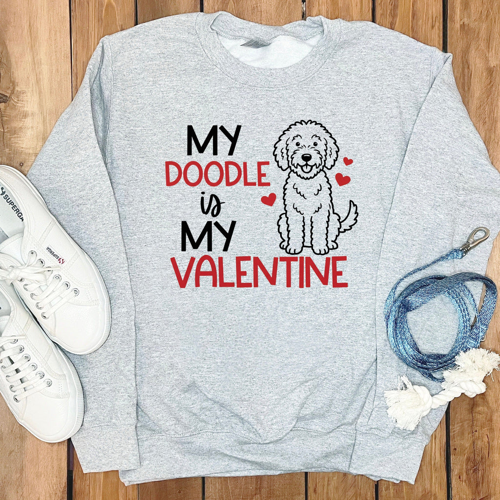 Doodle Valentine Sweatshirt in Sport Grey / S by Puppy Jo