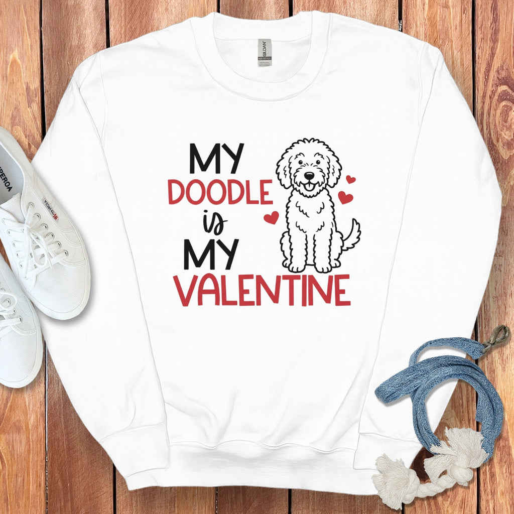 Doodle Valentine Sweatshirt in White / S by Puppy Jo