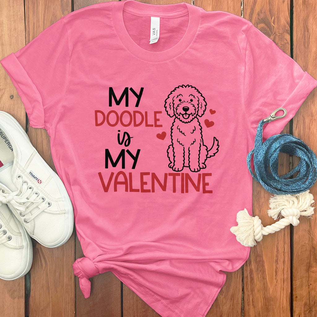 Doodle Valentine T-Shirt in Charity Pink / S by Puppy Jo